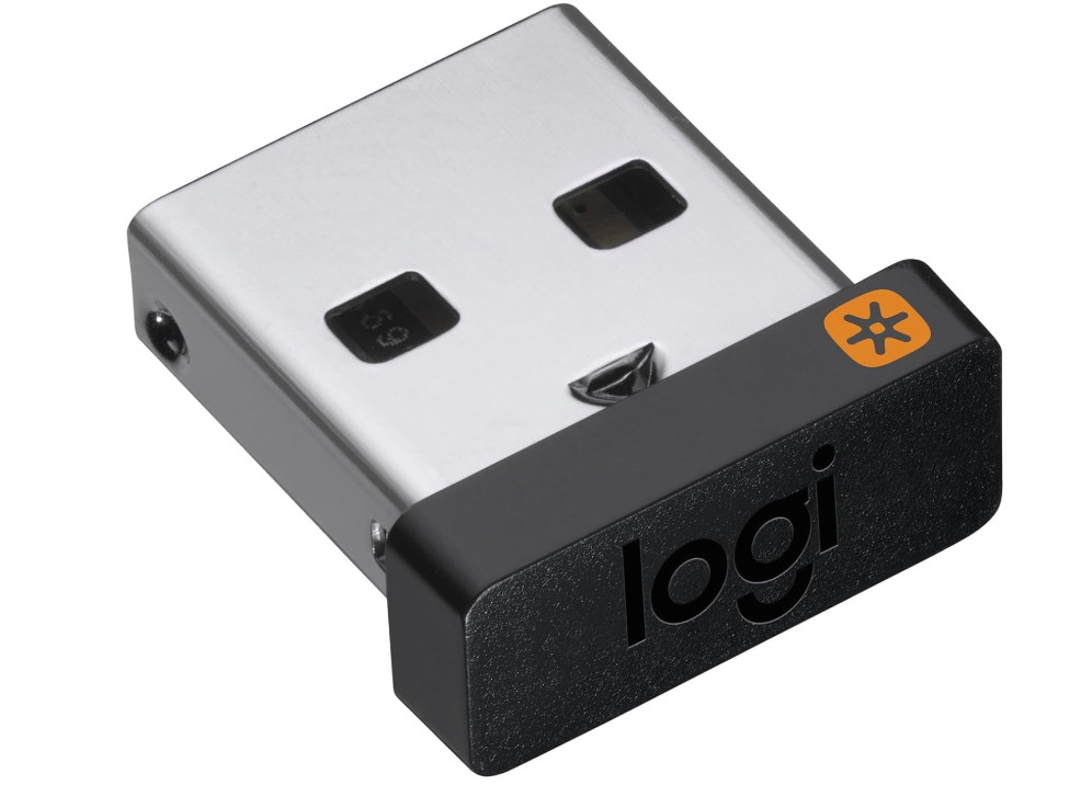 Logitech USB Unifying Receiver, 2.4 GHz Wireless Technology, USB Plug Compatible