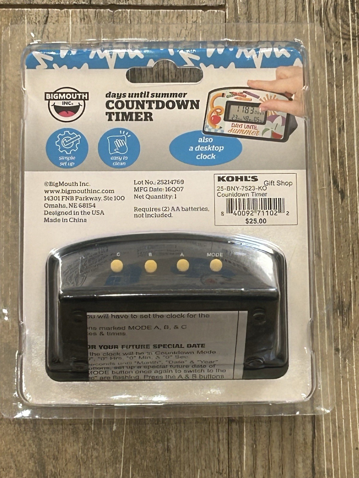 BIGMOUTH Days Until Summer Countdown Clock Timer Days, Hr, Min, Sec Countdown