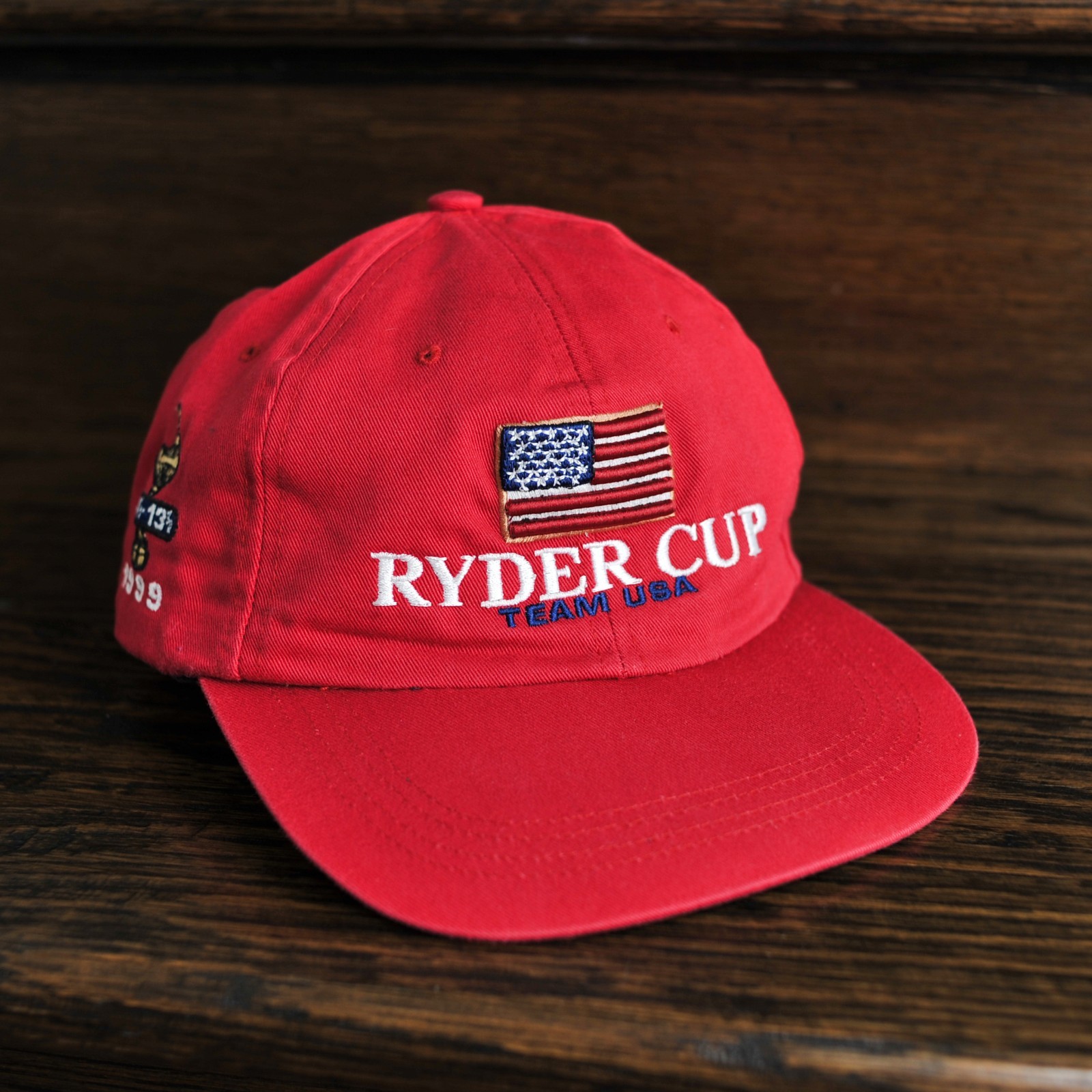 Team USA Ryder Cup Hat Vintage 1999 | Brookline Trophy Logo | Red Golf Cap
