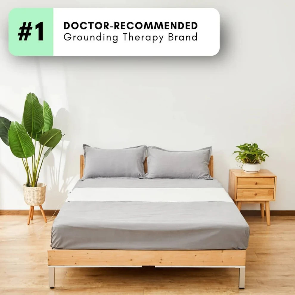 GroundingWell Earthing Bed Sheet Queen Flat 90x102 Wellness Sleep Therapy NEW