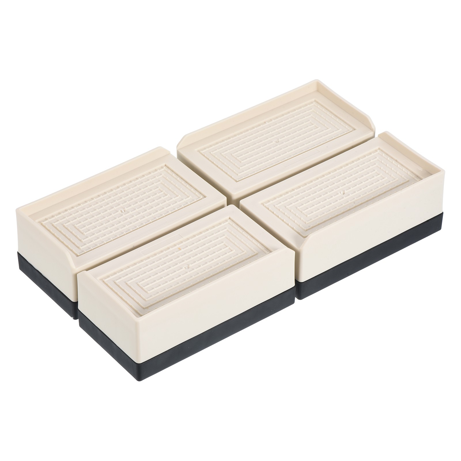 4Pcs Furniture Risers 1.5" Rectangle Bed Risers Adjustable Desk Sofa Riser Beige