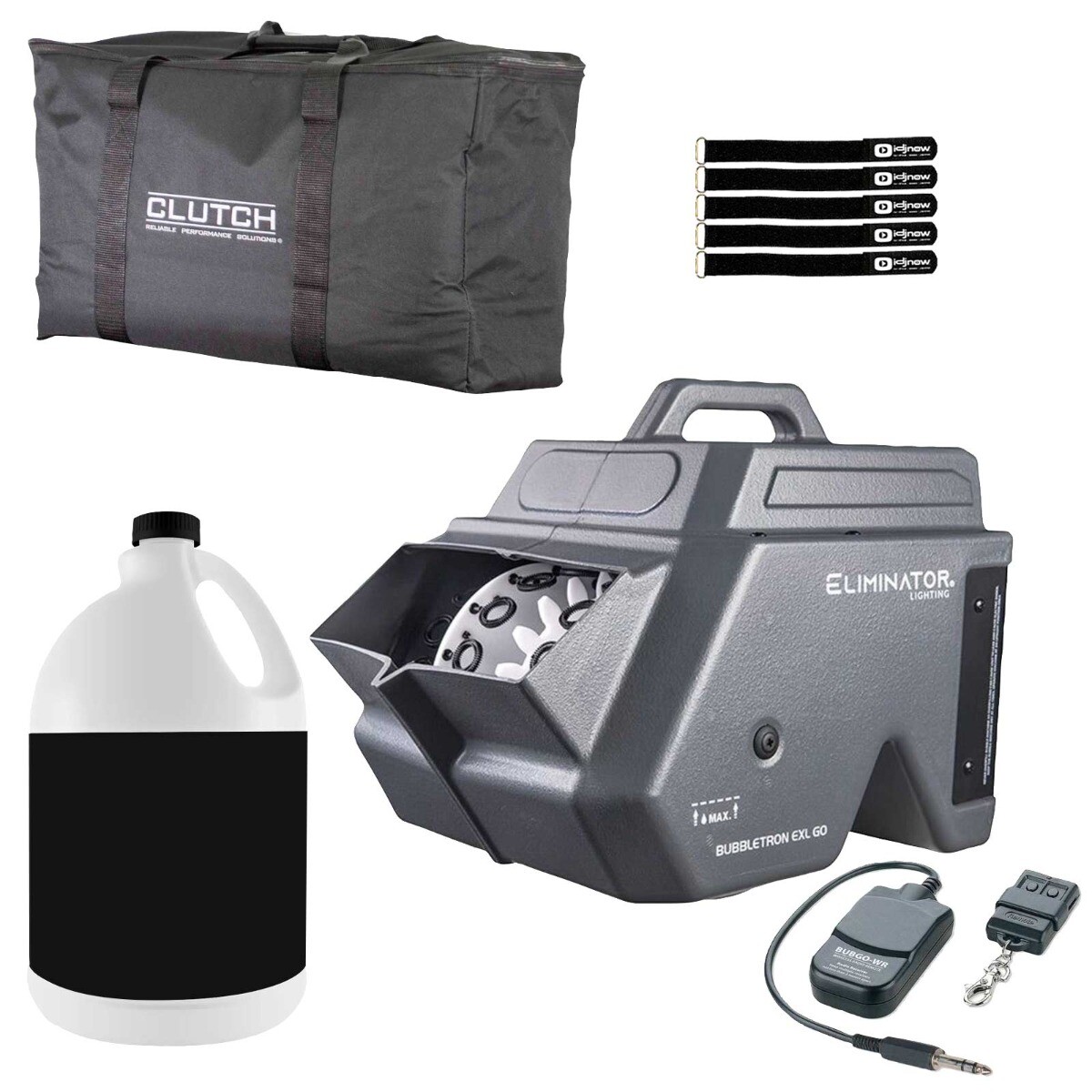 Eliminator Lighting BUBBLETRON EXL GO Bubble Machine with Fluid & Bag