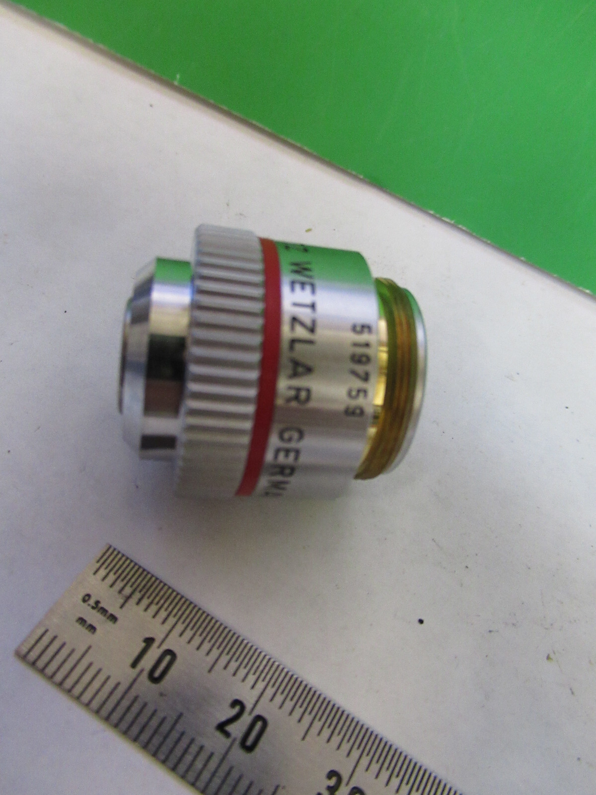 LEITZ wetzlar GERMANY OBJECTIVE MICROSCOPE PART EF 4X /160 AS PICTURED X2-A-39