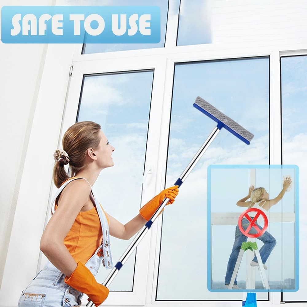 72 Window Squeegee for Window Cleaning - Long Handle Window Cleaner Tool New