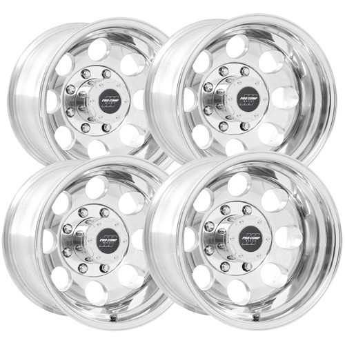 (Set of 4) Pro Comp PA69 Vintage 17x9 8x6.5" -6mm Polished Wheels Rims 17" Inch