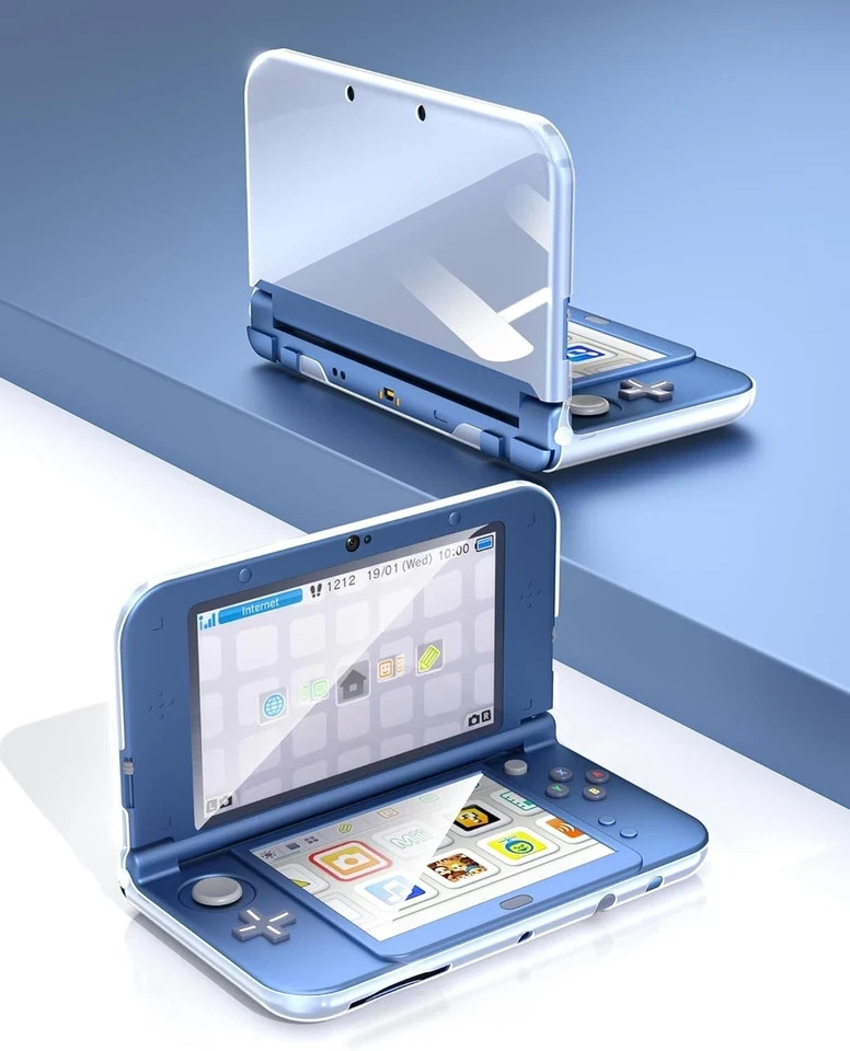 3DS XL Case with New 3DS XL Screen Protector, Transparent Hard Case with HD Thin