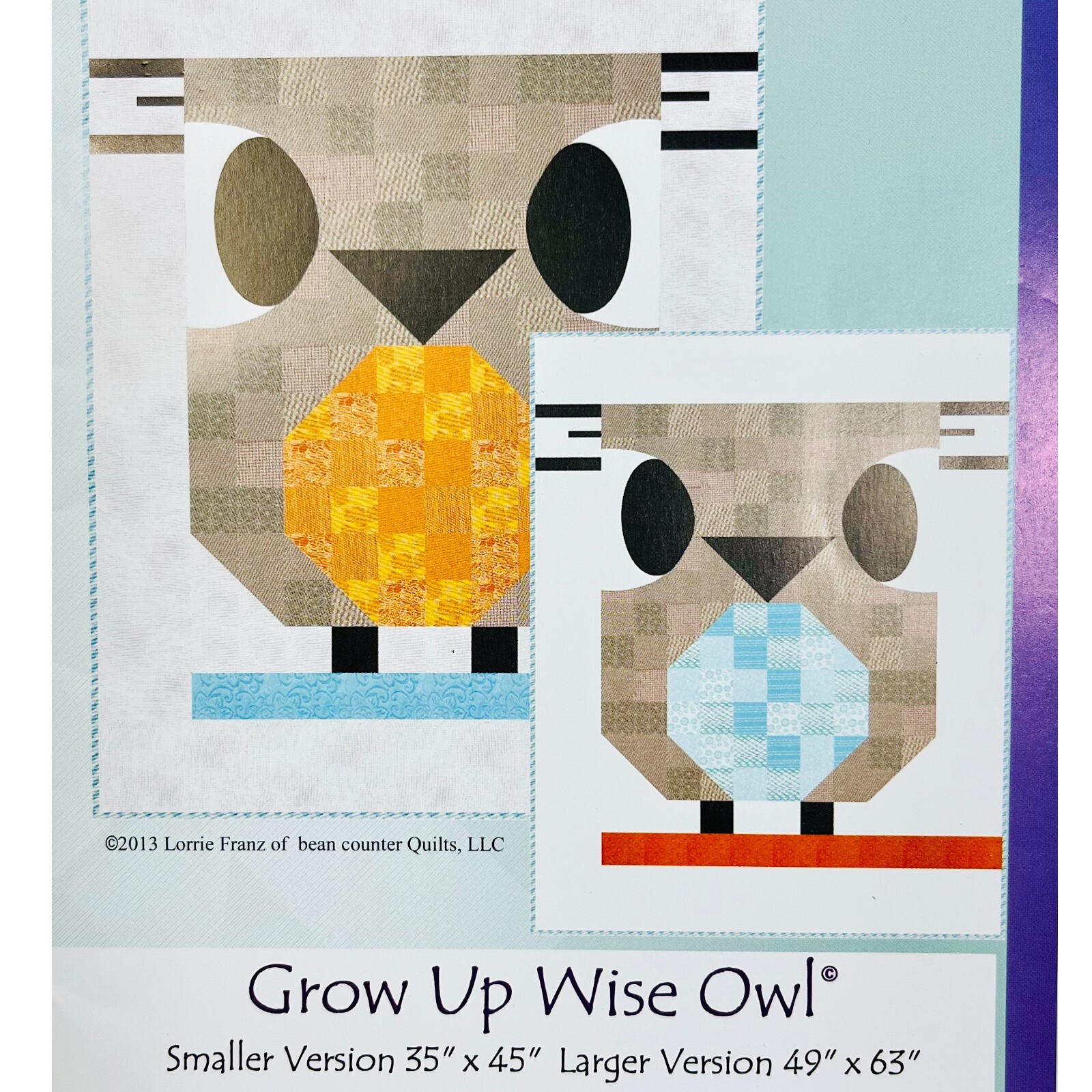 Grow Up Wise Owl Quilt PATTERN NM-134 from Bean Counter Quilts 2013