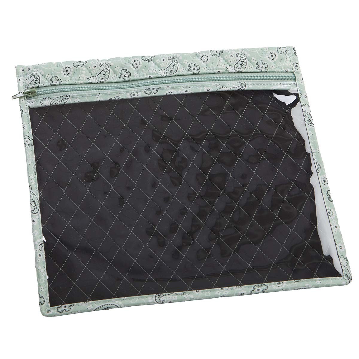 Herrschners® Quilted Project Pouch MD - Petite Paisley Mint