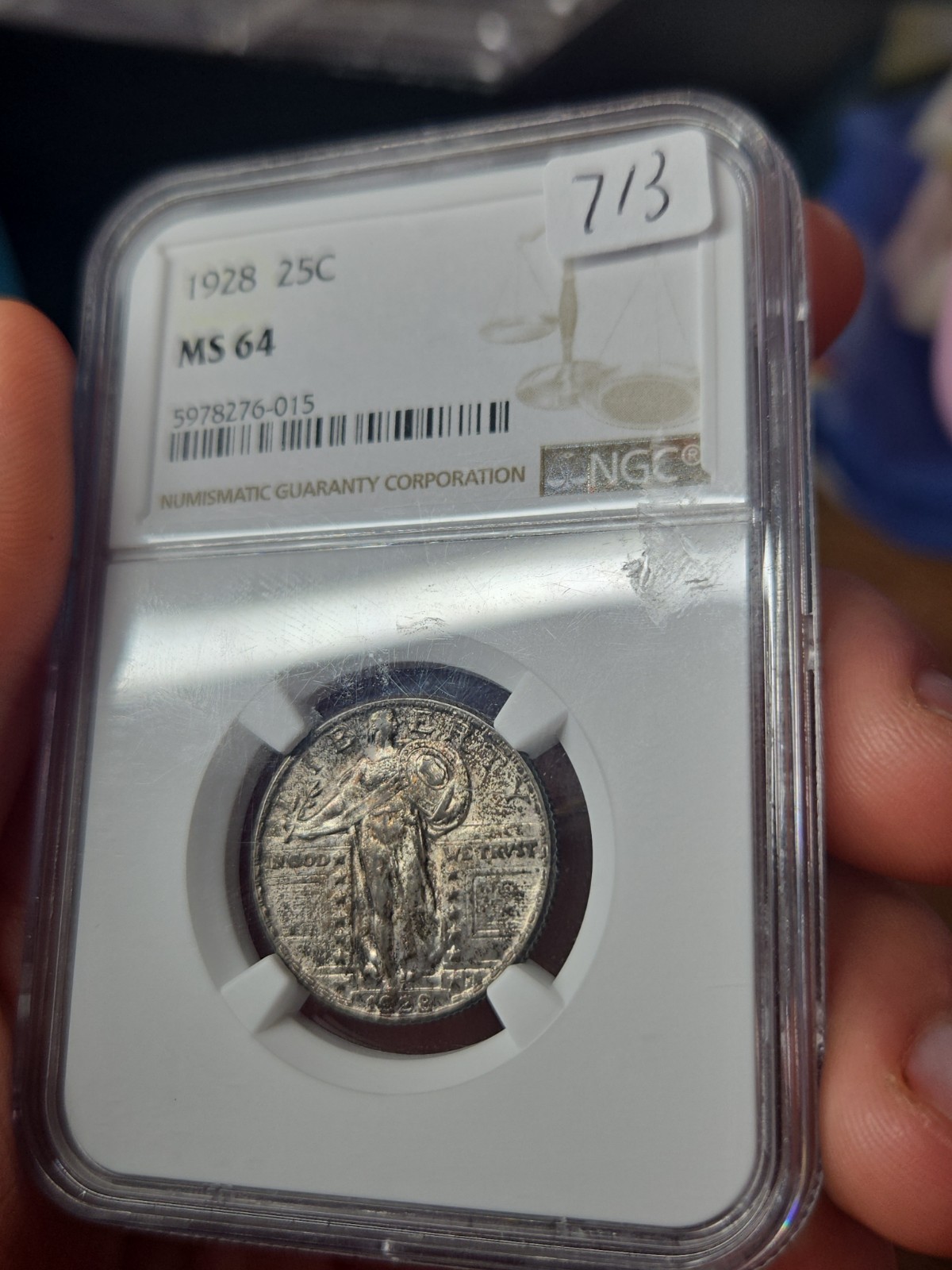 1928 P Standing Liberty Quarter NGC MS 64