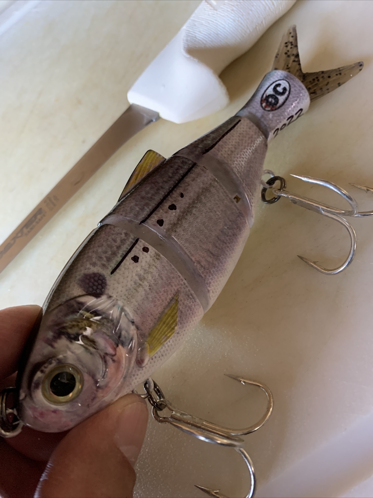 Pogie Lure SHAD Menhaden 2.30 oz. Orig. OC Swimbait White Bait 🔥BASS/Striper