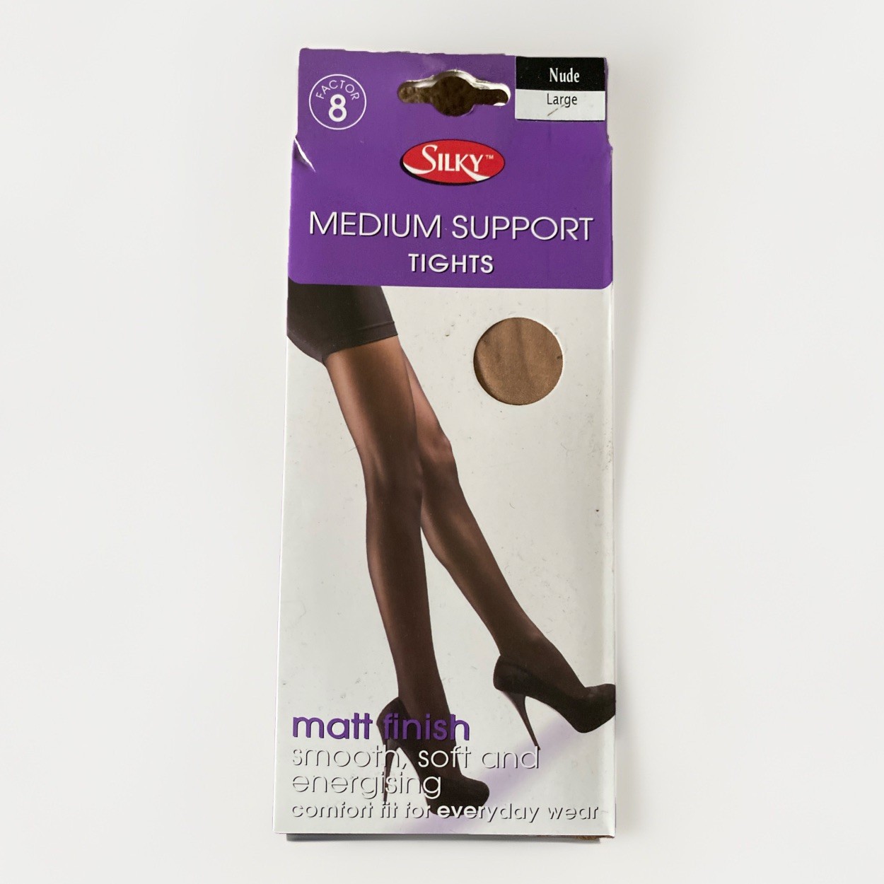 Silky Factor 8 Medium Support 20 Denier Tights Matt Finish - Nude Large