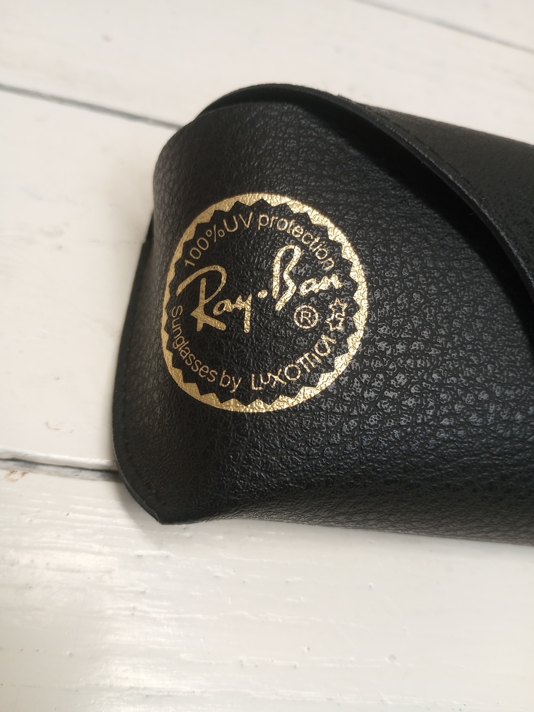 Authentic NEW Ray-Ban Sunglasses Leather Case with snap top- Black