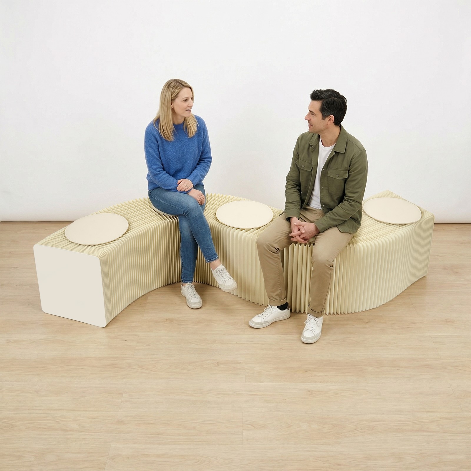 Folding Craft Bench Shoe Changing Stool Craft Bench with Cushion