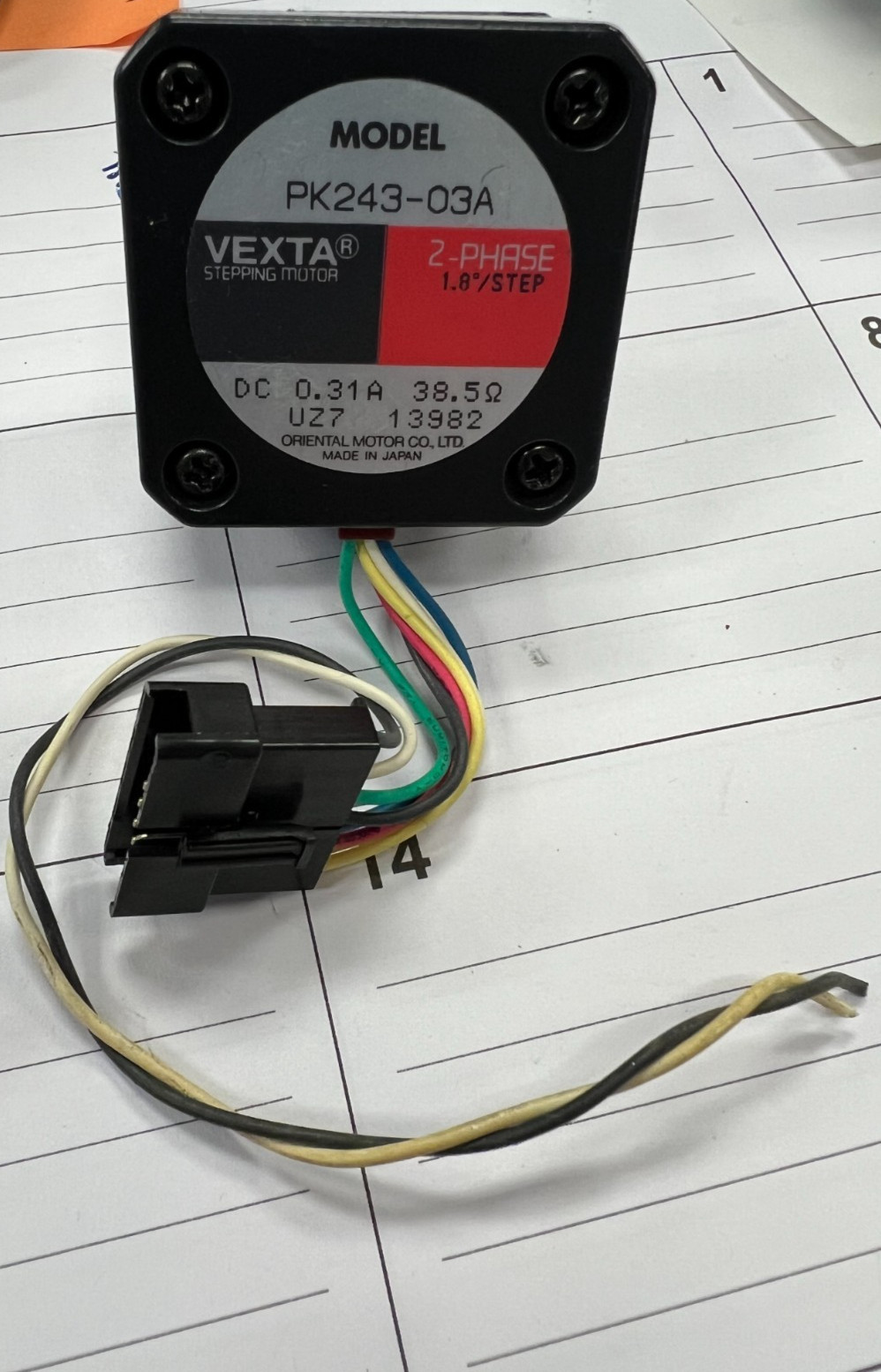 Vexta PK243-03A Stepping Motors 1.8/step DC 0.31a  38.5