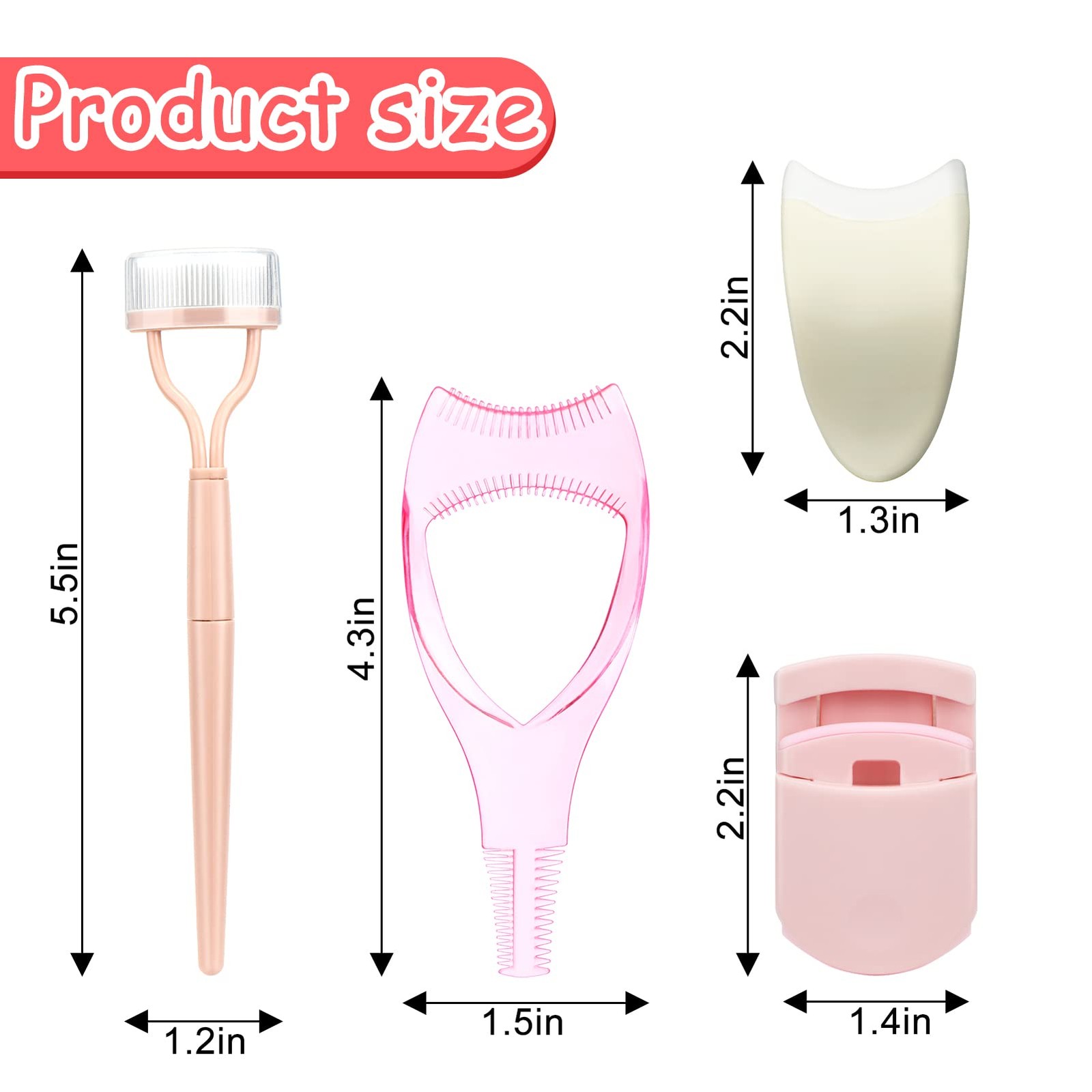 4-in-1 Eyelash Applicator Tool Kit, False Lash Clip Curler Separator Comb Set