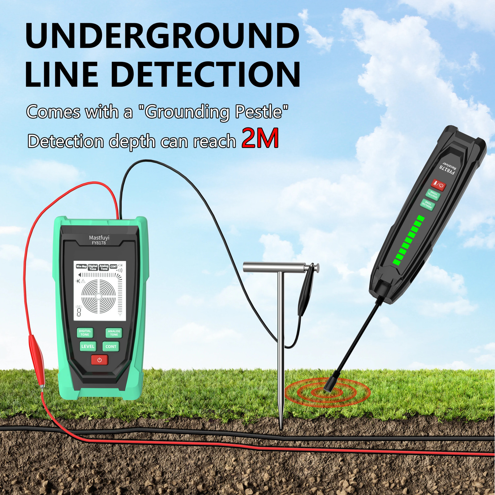 FY8178 Multifunctional Underground Cable Finder Wall Hidden Line Detector Digita