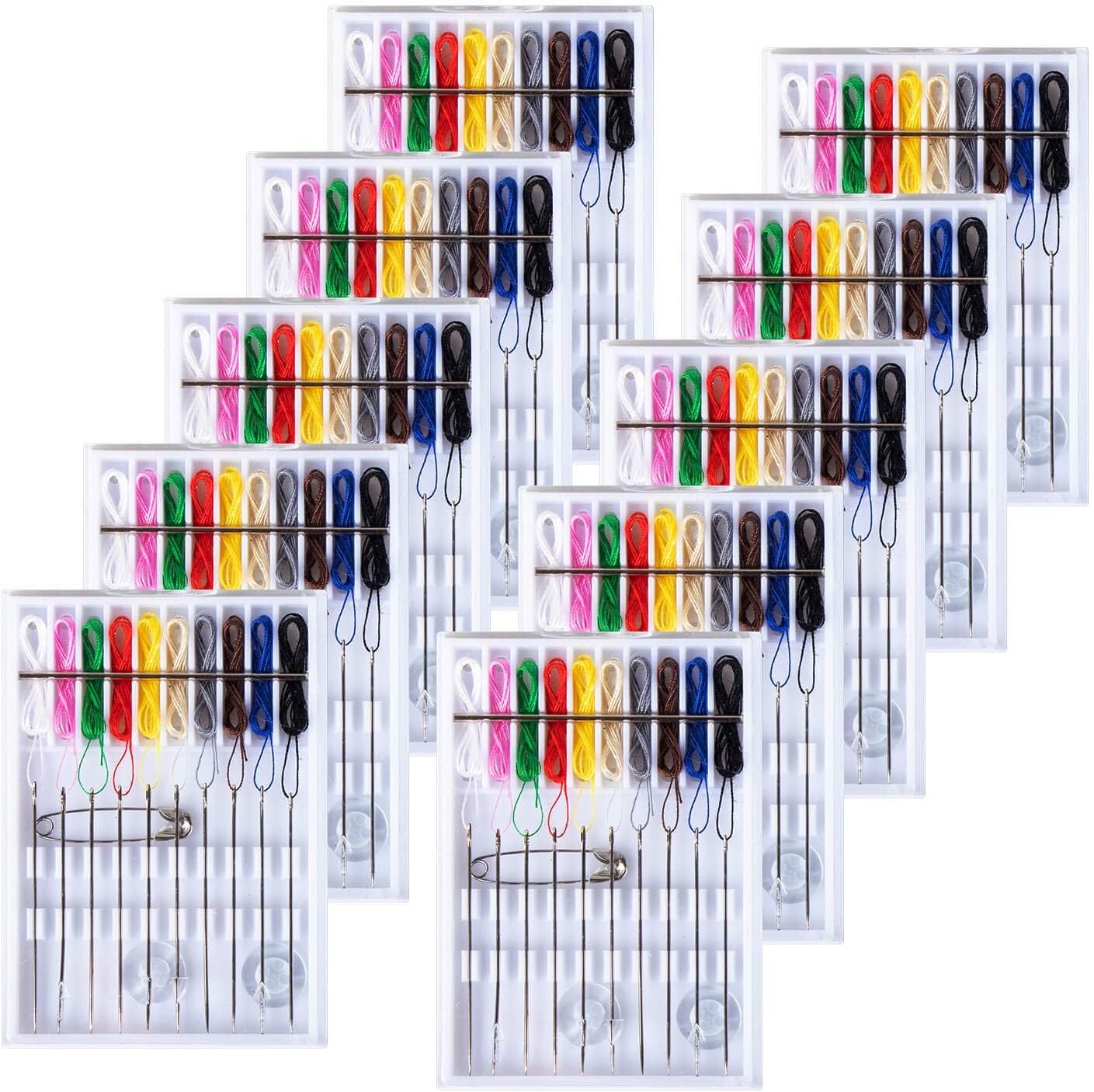 SoFire 10 Boxes Home and Travel Quick Fix Sewing Kit Pre Threaded Needle...