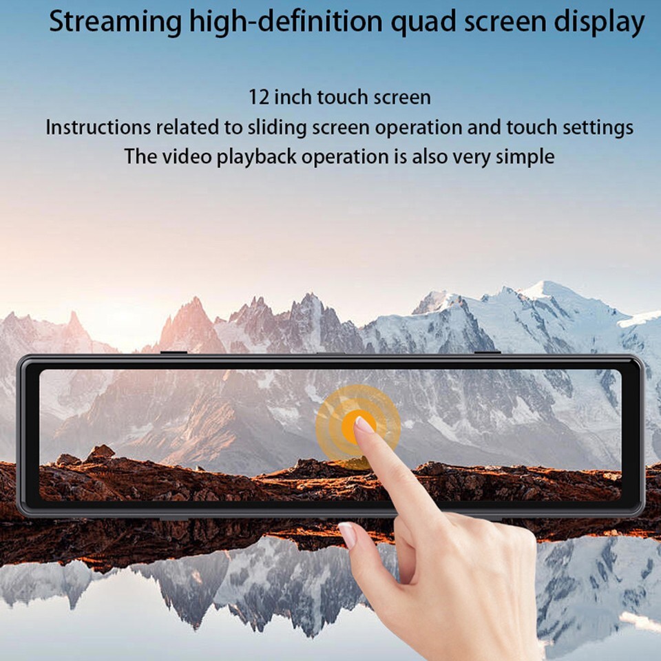 12 Inch 4 Cameras 4K WIFI Dash Cam 360 Degree Panoramic Monitoring ADAS Recorder
