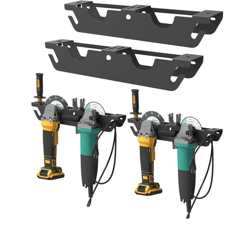 2X Angle Grinder Holder - 4 Bay Angle Grinder Rack/Stand Storage Rack Wall Mount