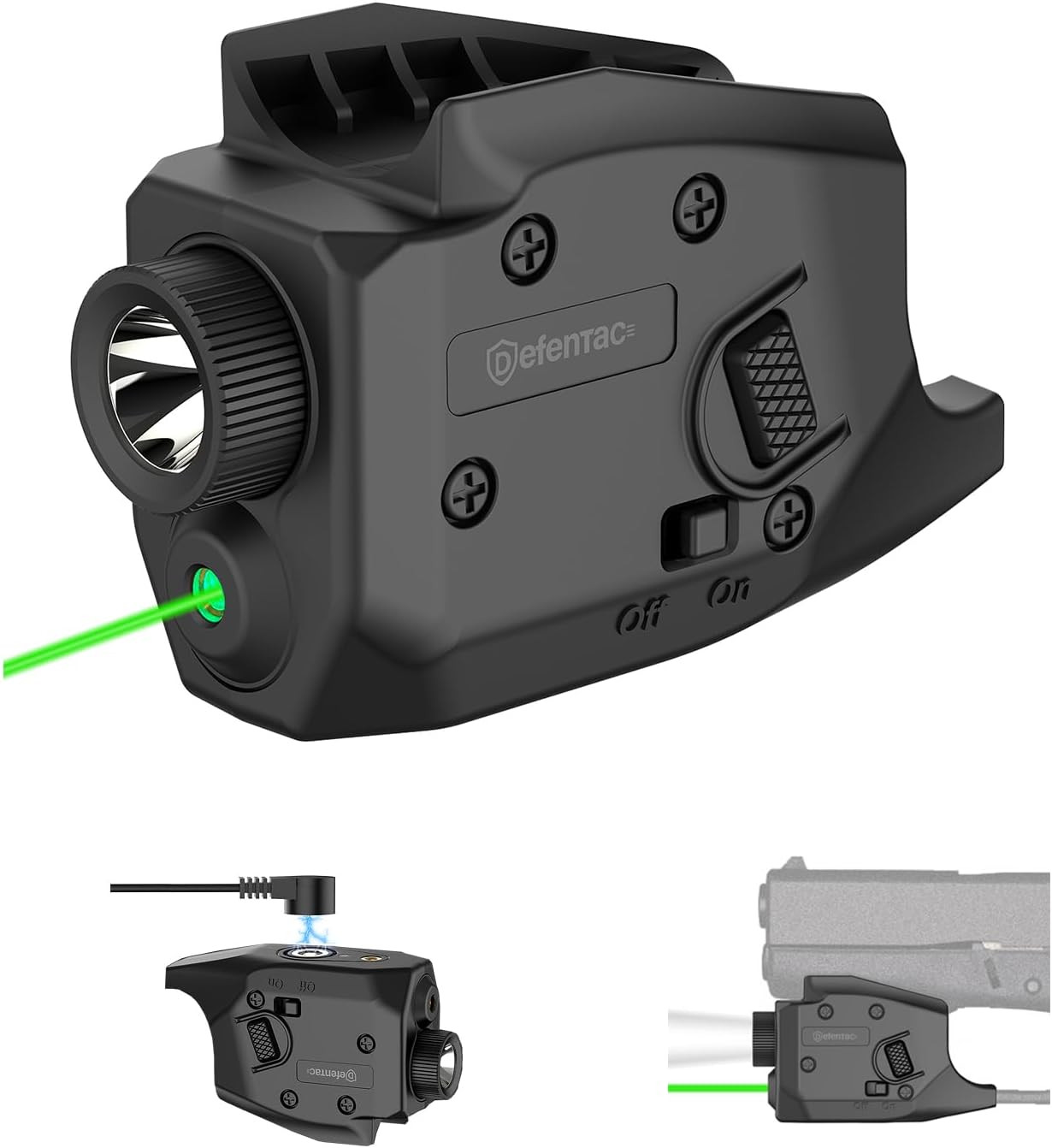 350 Lumens Pistol Light Green Beam Combo Is Compatible with Glock 42/43/43X/48 w