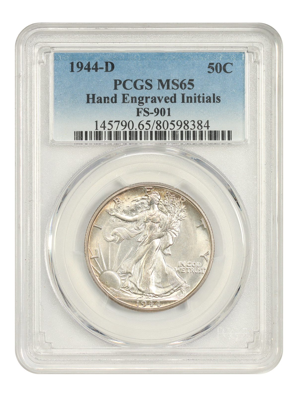 1944-D 50C PCGS MS65 (Hand Engraved Initials, FS-901)