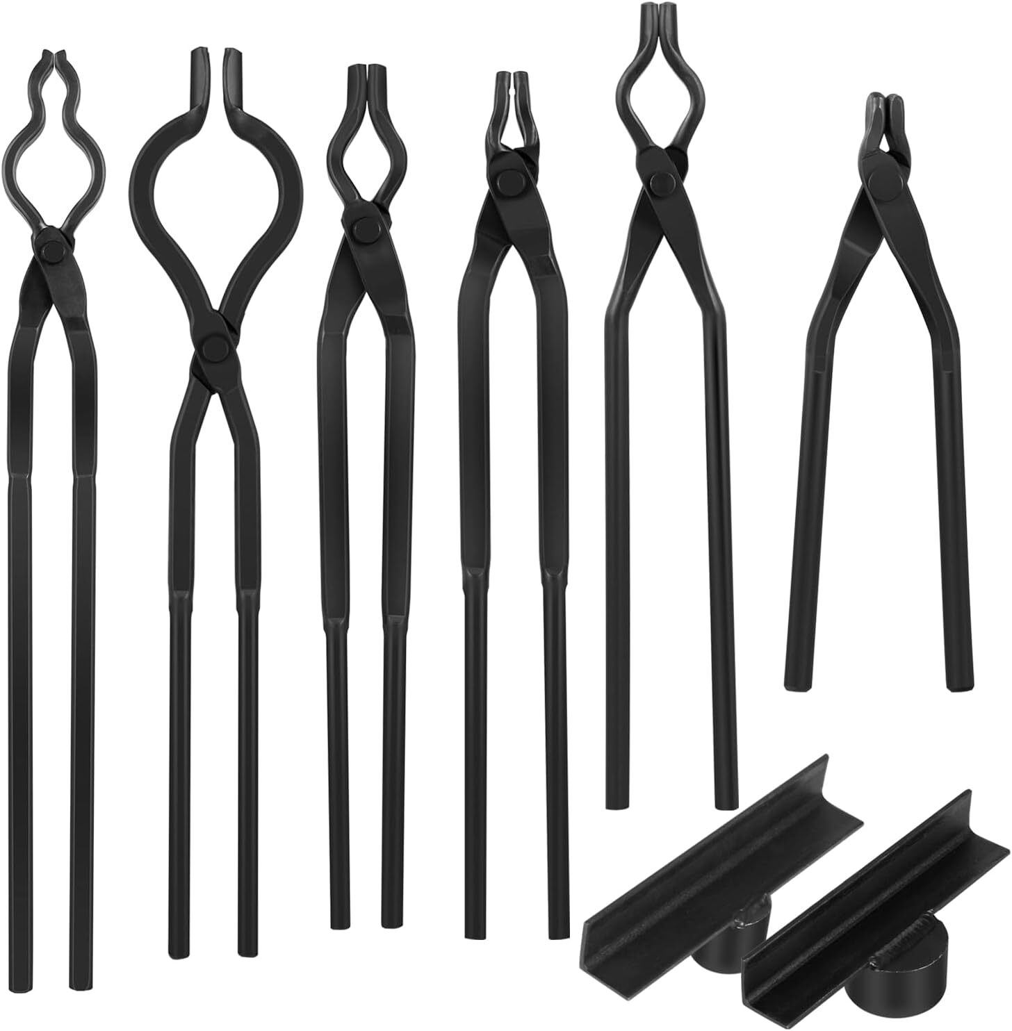 8x Starter Blacksmith Tongs Railroad Spike Tongs, Jaw Tongs/Bolt /Hook Jig Tongs