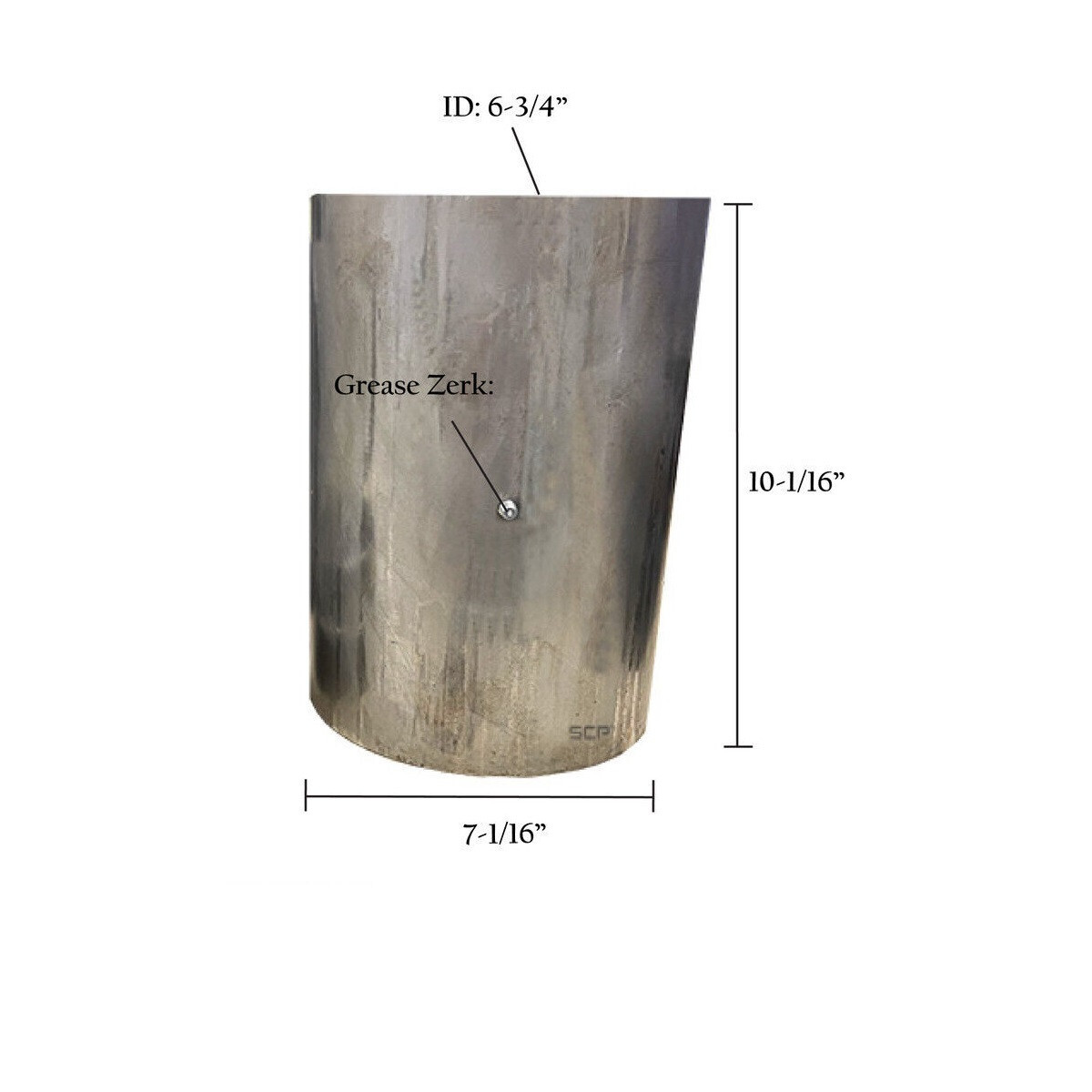 10 1/16" Pipe Hinge for 6.625" OD Pipe Grease Zerk