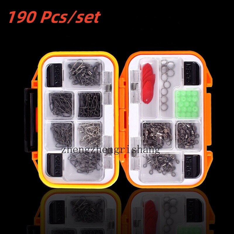Fishing Accessories Kit Including Fishing Swivels Snaps Sinker Slides Beads