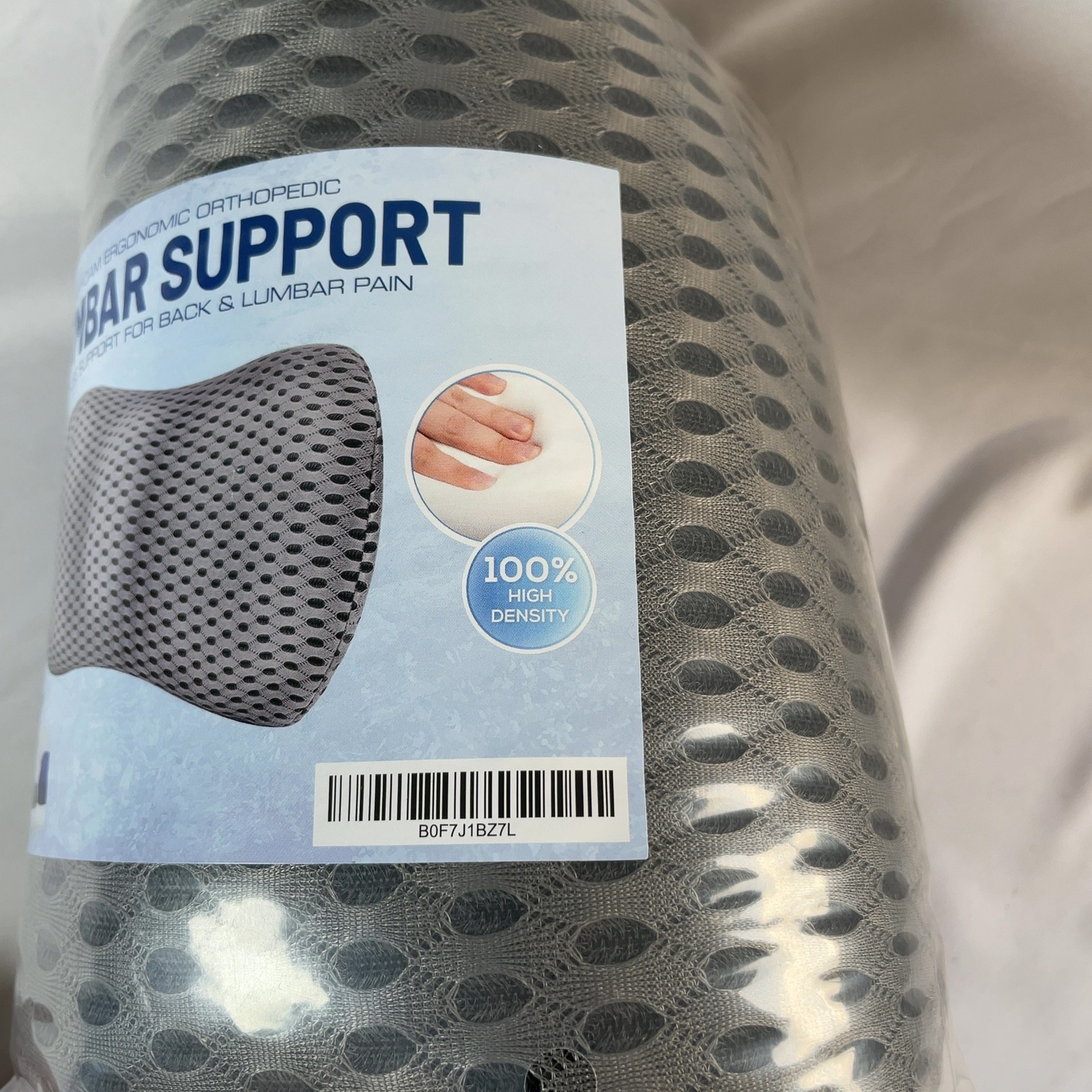 Mullow Memory Foam Lumbar Support Pillow Gray