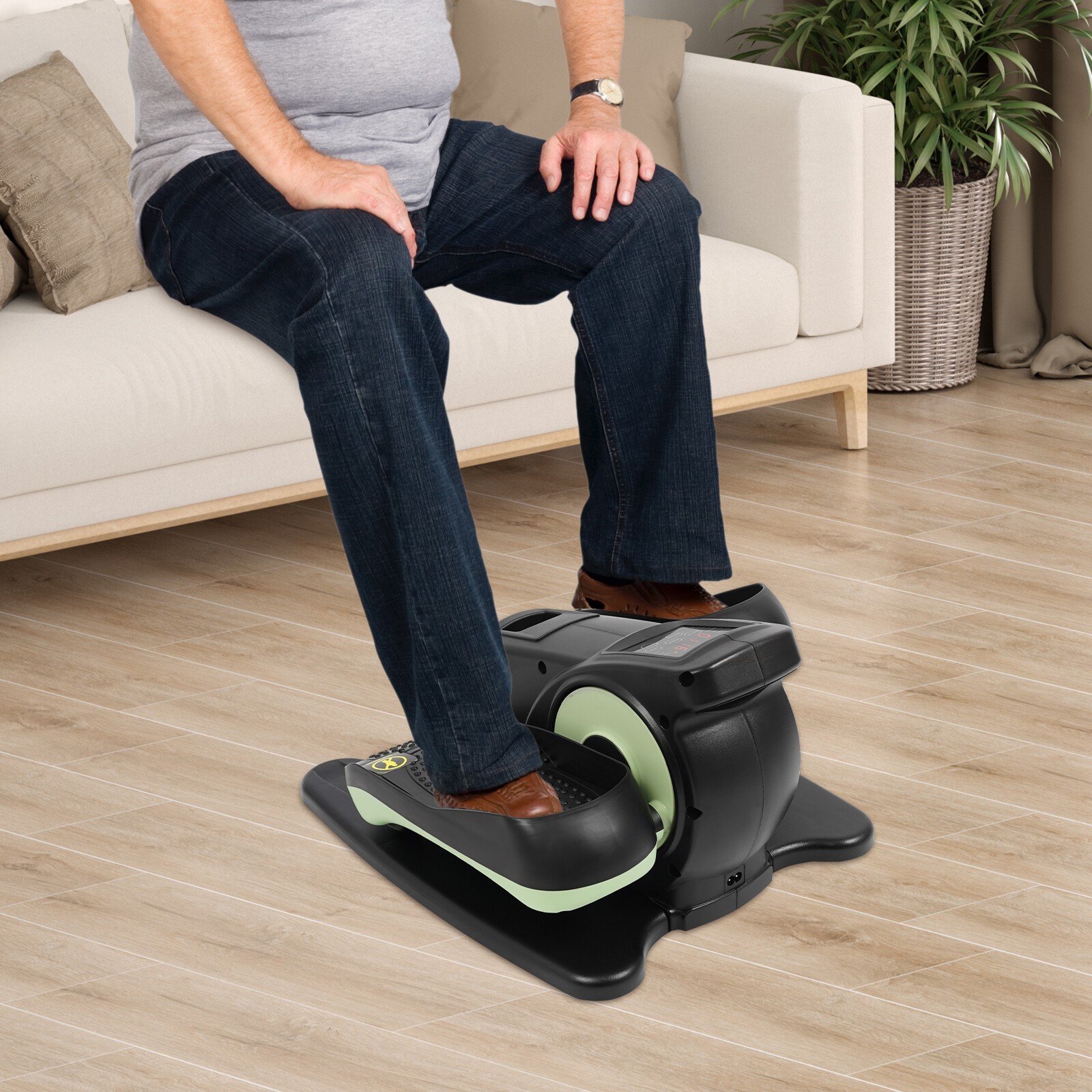 Floor Stand Portable Pedal Exerciser Foot Pedal Exercise Machine+Remote Control