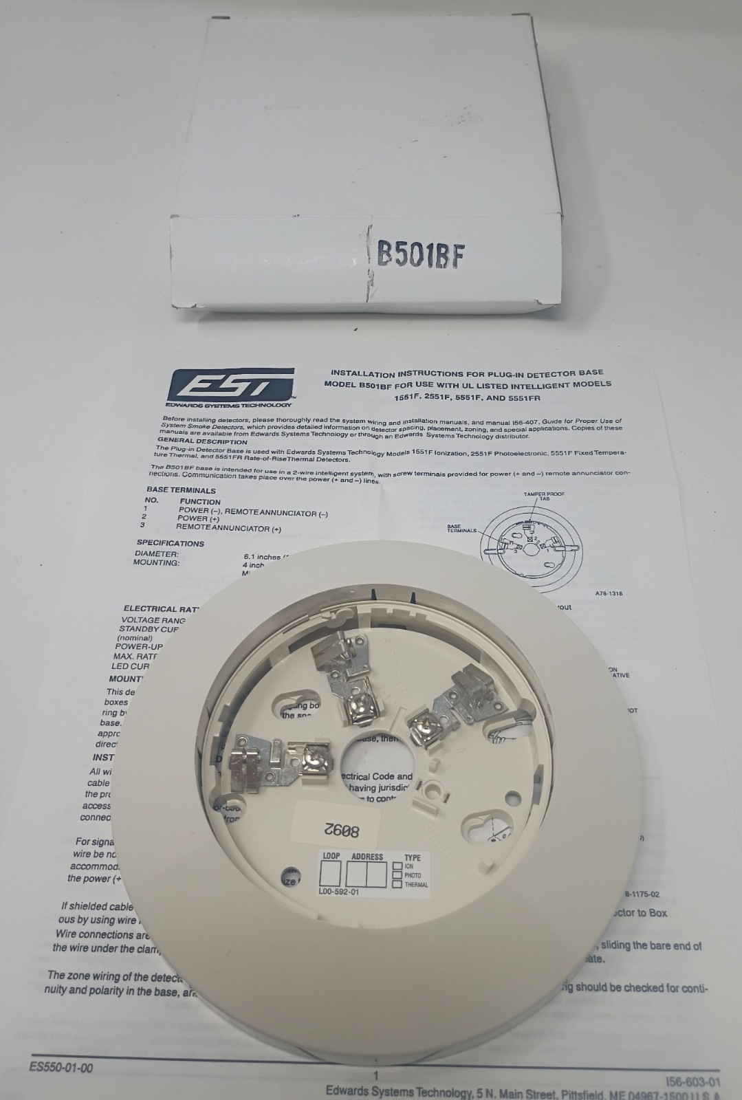System Sensor B501BF Base Smoke Detector Fire Plug-in Base NEW