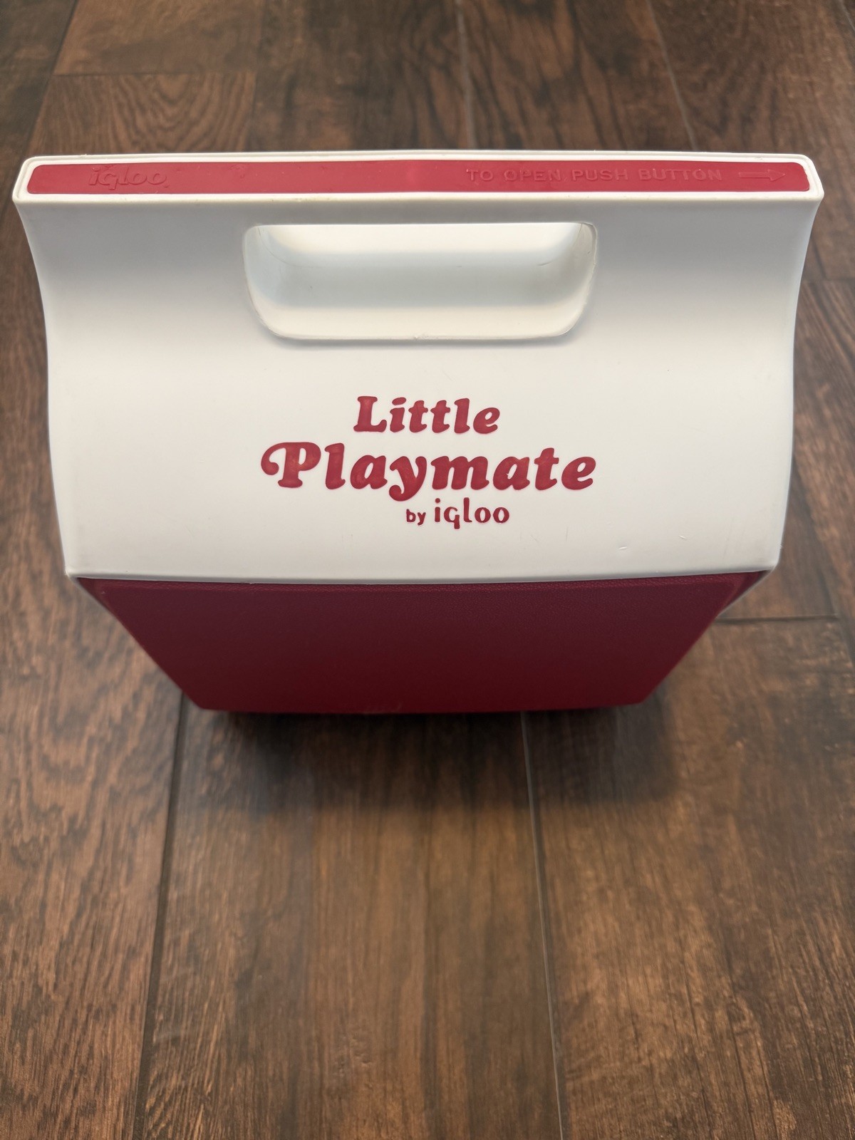 Vintage Little Playmate Cooler Igloo Small Lunchbox Size Red & White Cooler
