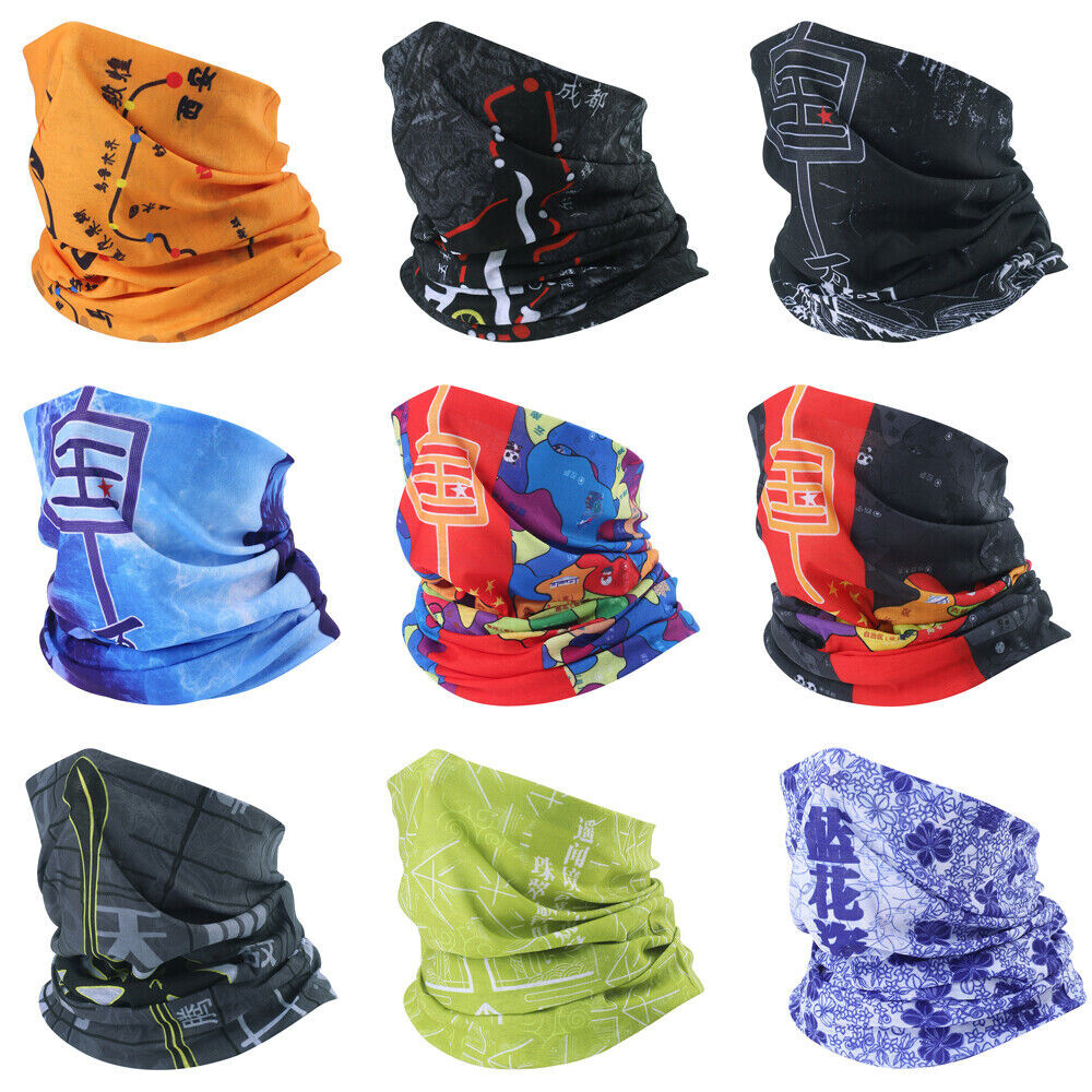 Summer Anti Wind UV Thin Face Mask Neck Gaiter Bandana Scarf Tube for Men Women