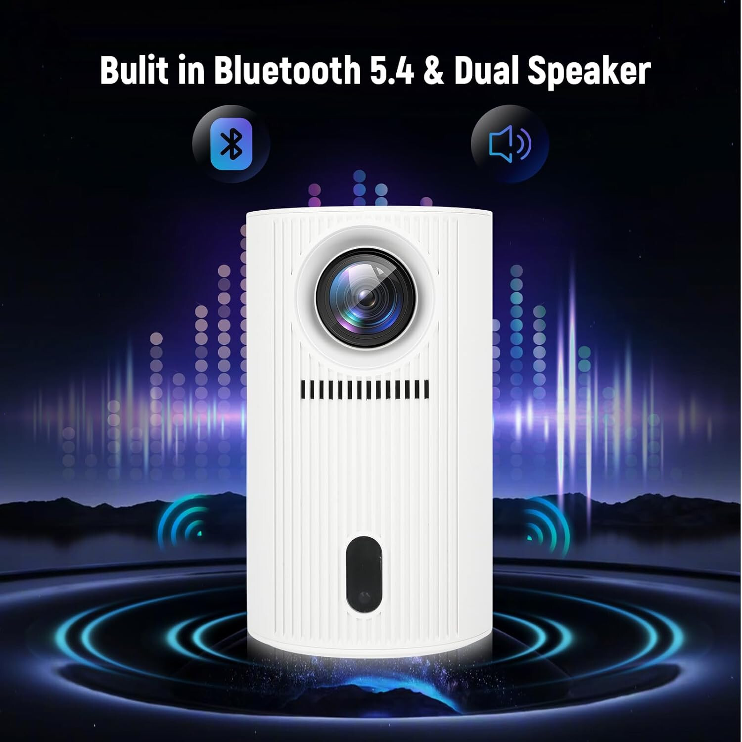 Open Box - Fearwiky Mini Projector with WiFi and Bluetooth, Portable Projector 4