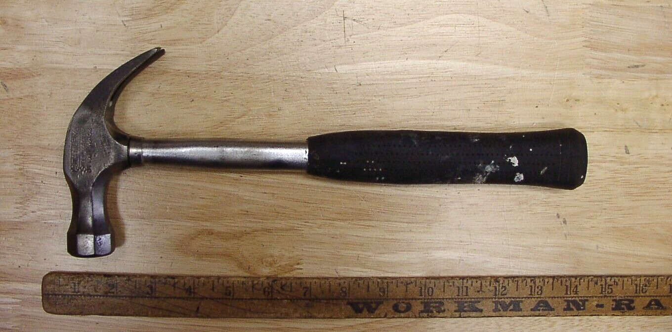 Stanley Steelmaster ST 1-1/2,16oz. Head Curved Claw Hammer,Black Rubber Grip,VGC