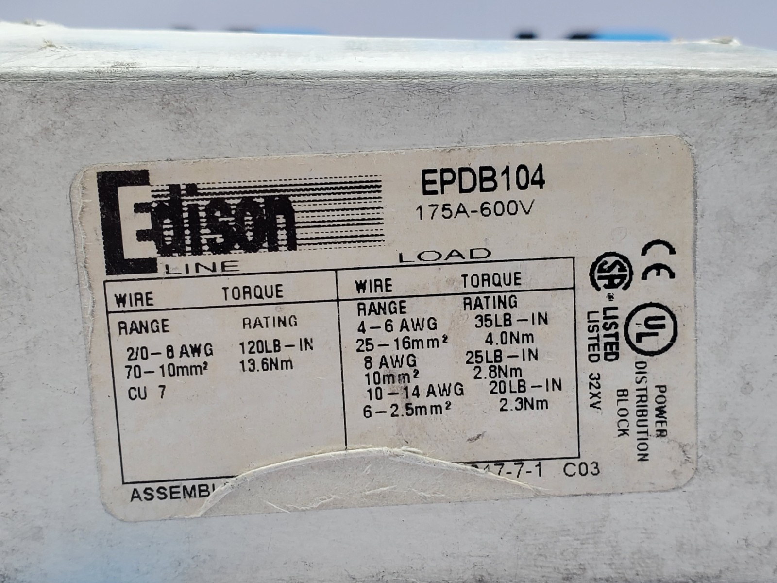 Edison EPDB104 Power Distribution Block