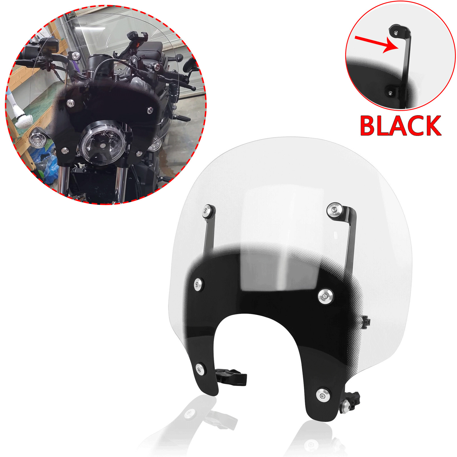 Compatible With Harley Nightster RH975 2022-2026 Windshield w/Bracket Windscreen