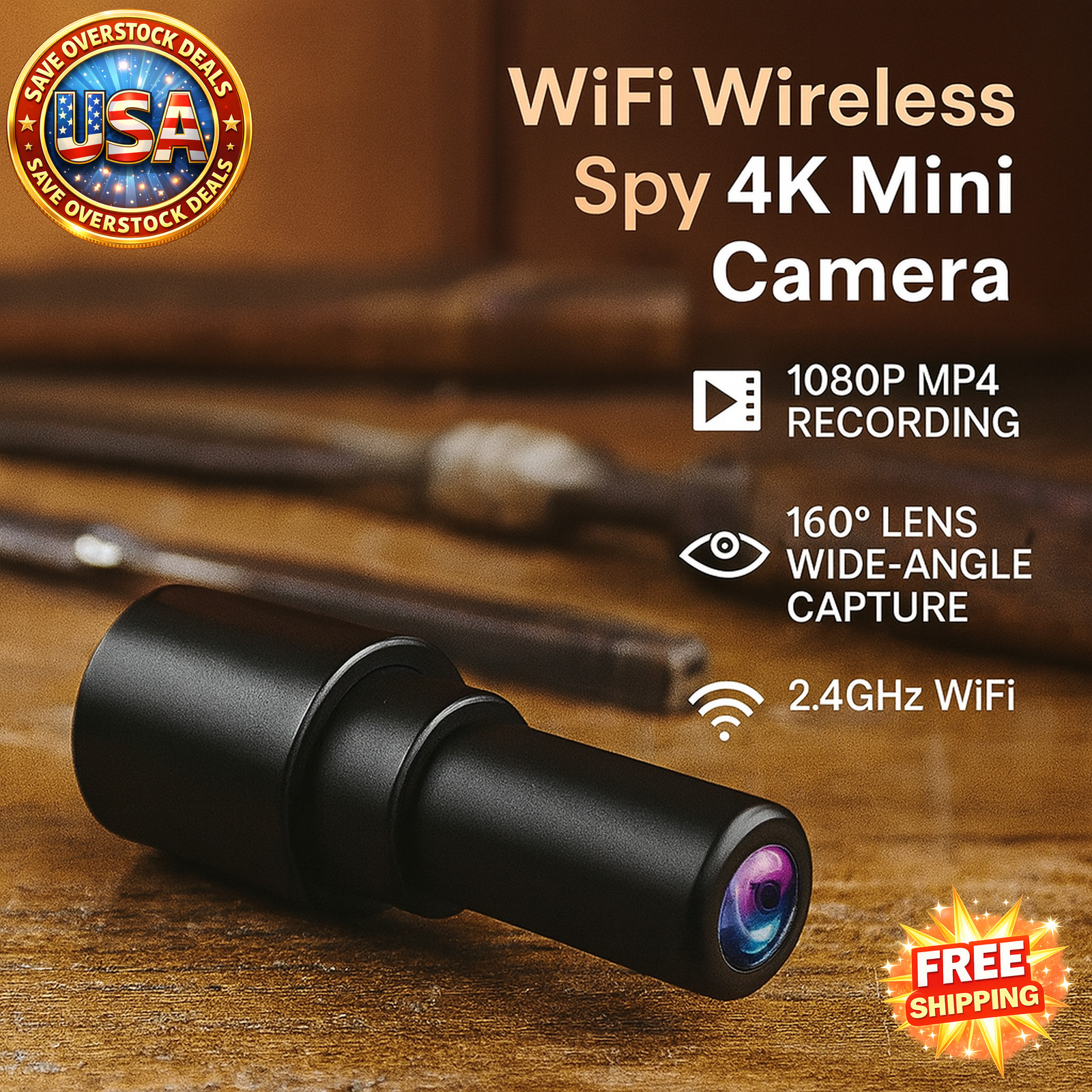 WiFi Wireless 4K Mini Camera DIY HD with Motion Detection