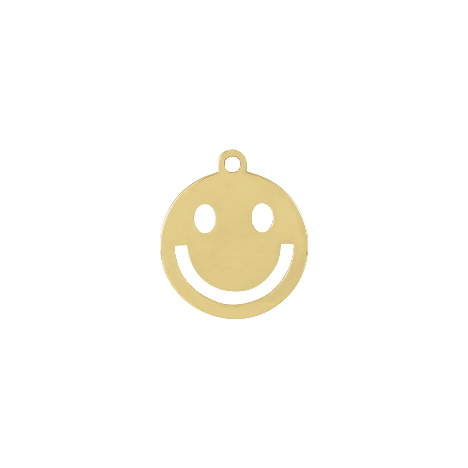 10K 14K 18K Gold, Platinum & Silver Smiley Face Dangle