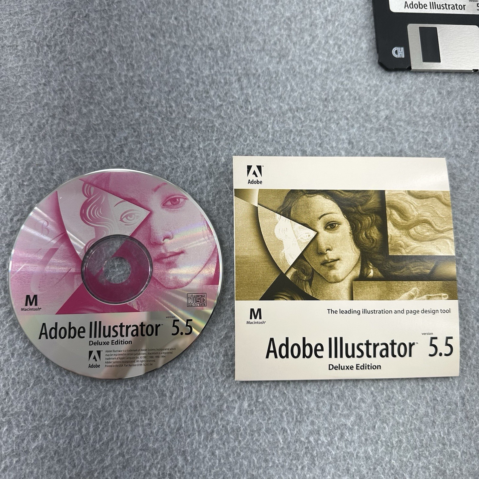 Adobe Illustrator 5.5 for Macintosh and Power Mac (CD ROM + Floppy Disc) 1994