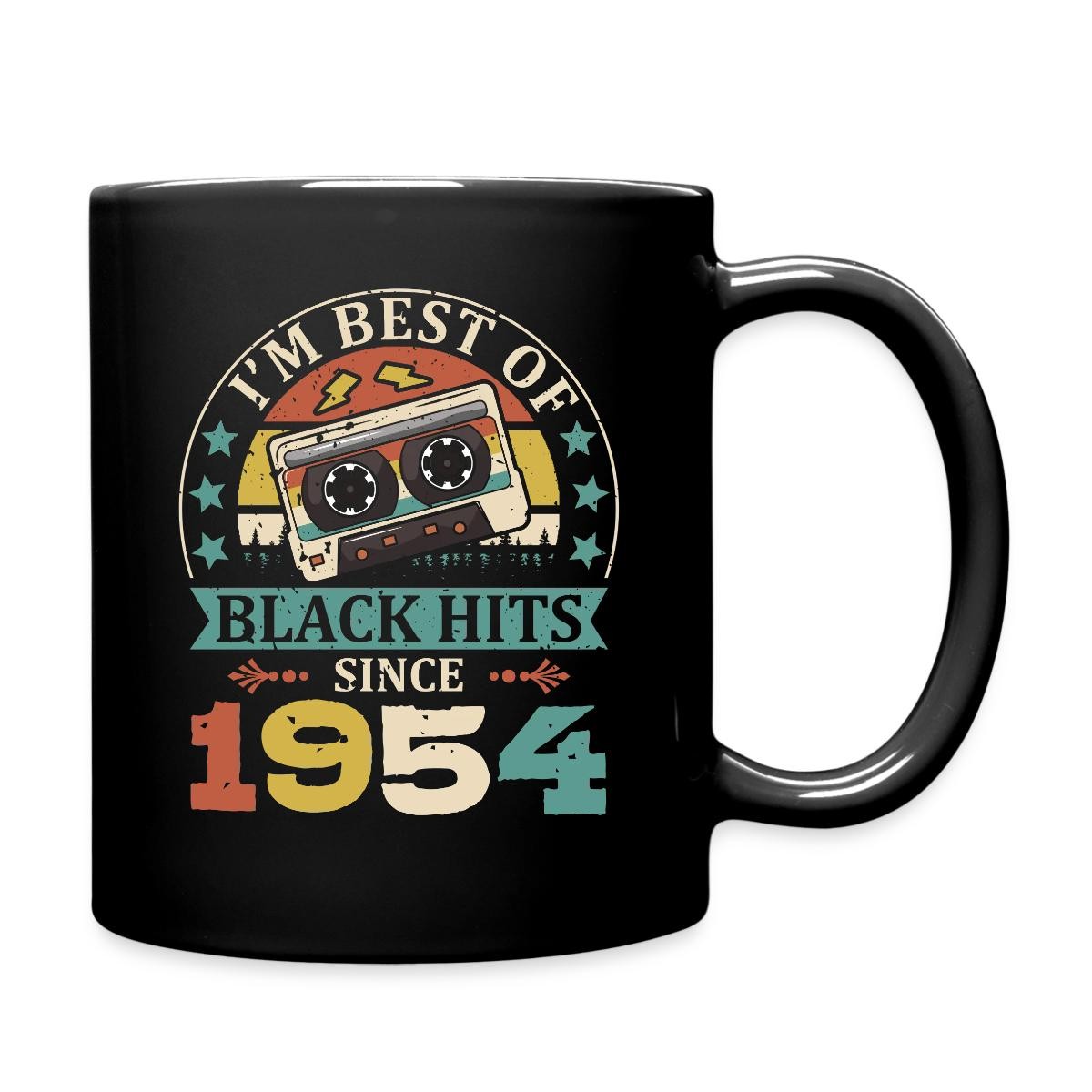 Best of Black Hits Since 1954 Cassette Full Color Mug, One Size, black