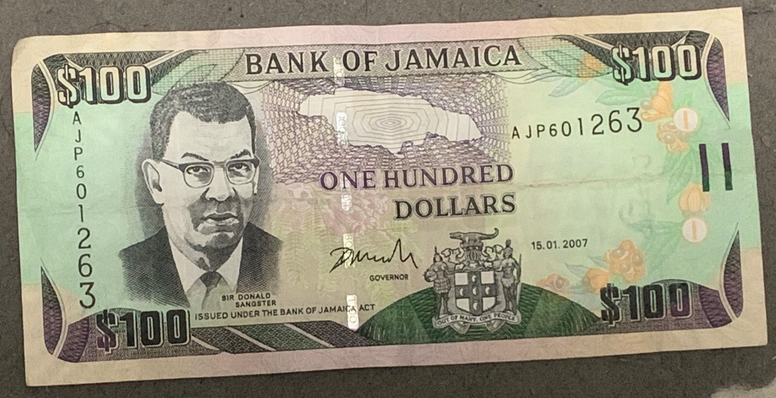 JAMAICA 2007 $100 DOLLARS