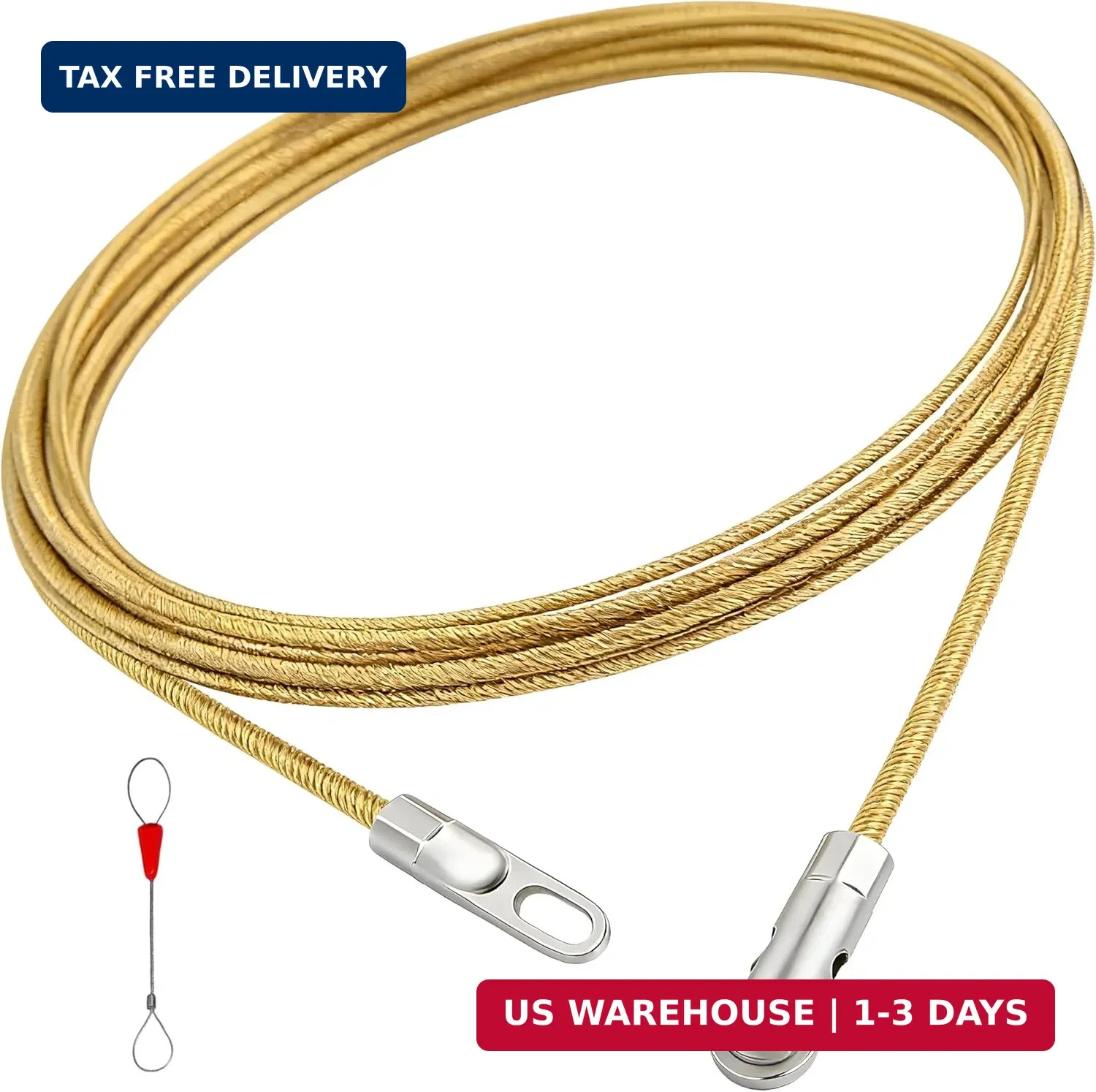 Fish Tape 33FT 4.0mm Wire Puller Running Electrical Wire Snake for Running Wire