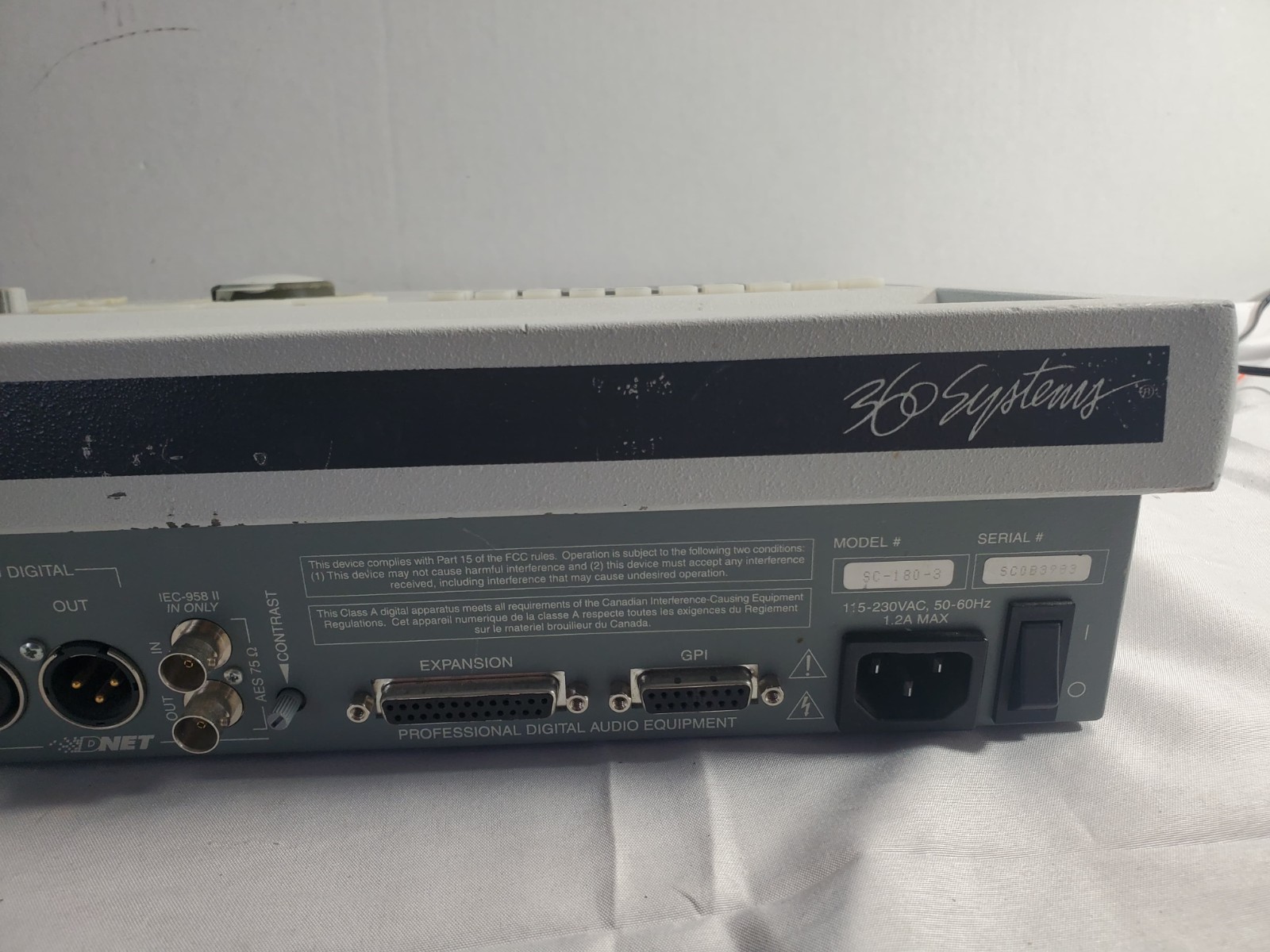 360 Systems Short/Cut SC-182 Audio Editor Recorder Internal HD Tested Working