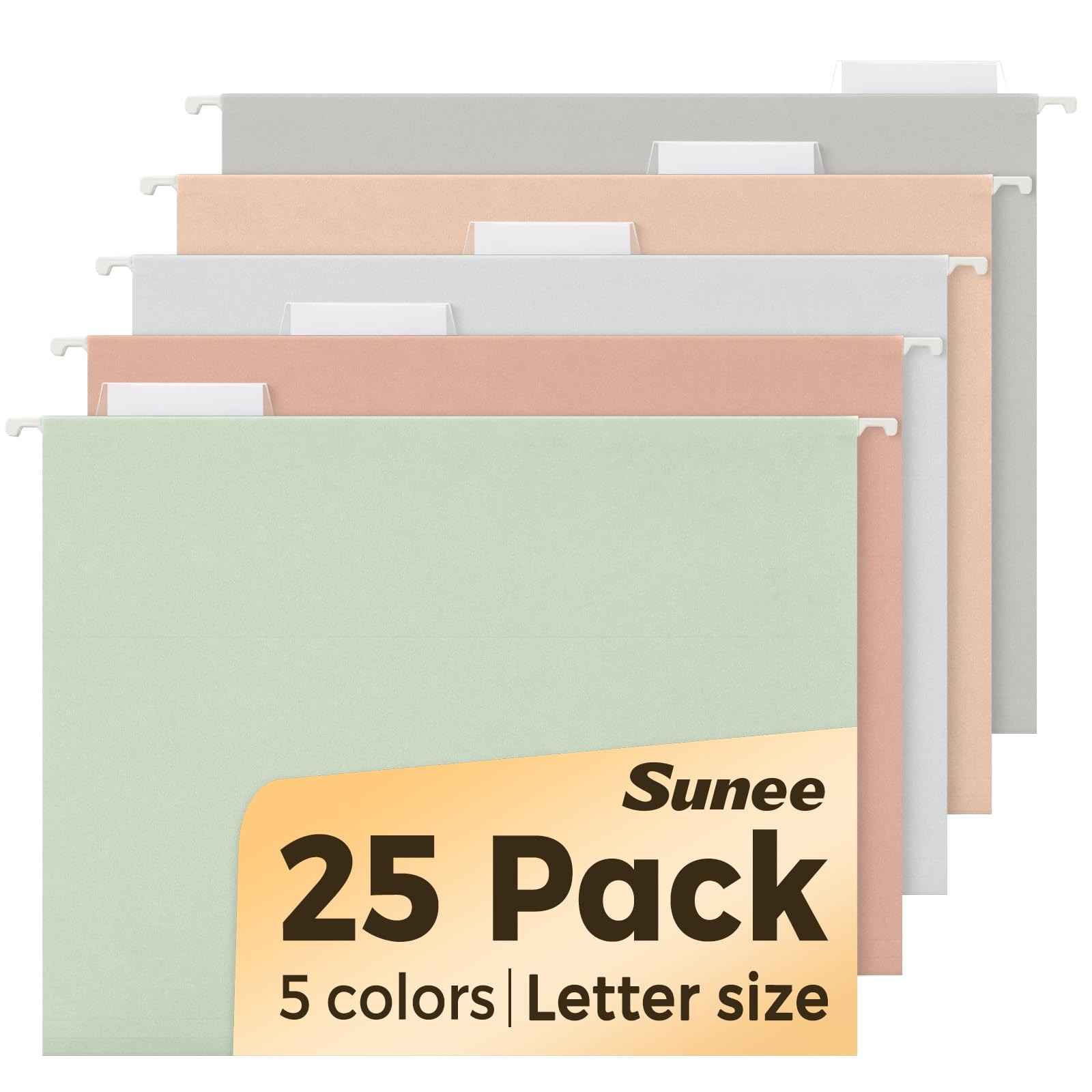 25 Count Hanging File Folders, Pastel Colors, Hanging File Folders Letter Siz...