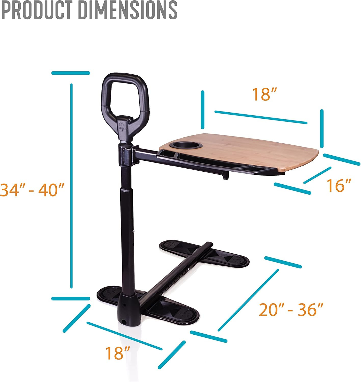 Able Life  Able Life Tray Table Brown  Independent Living Aid