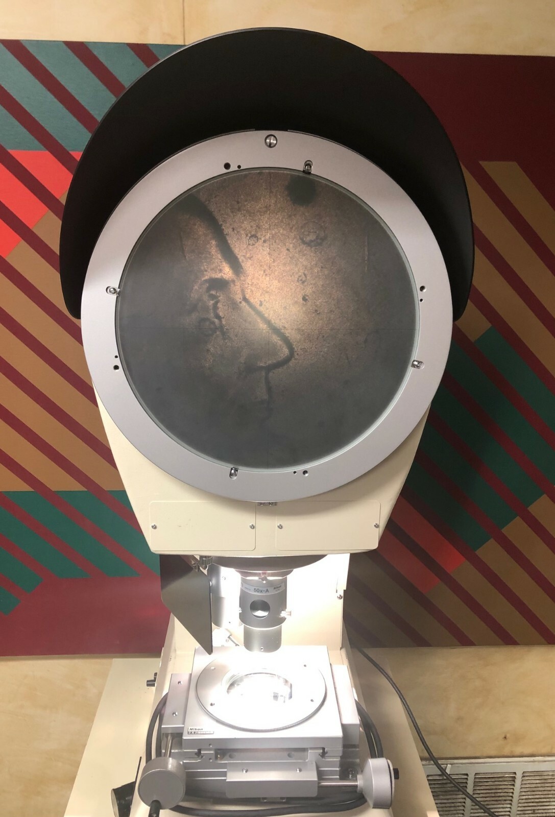Nikon V-12B Optical Comparator/Profile Projector 12” Display with 50x, 100x lens