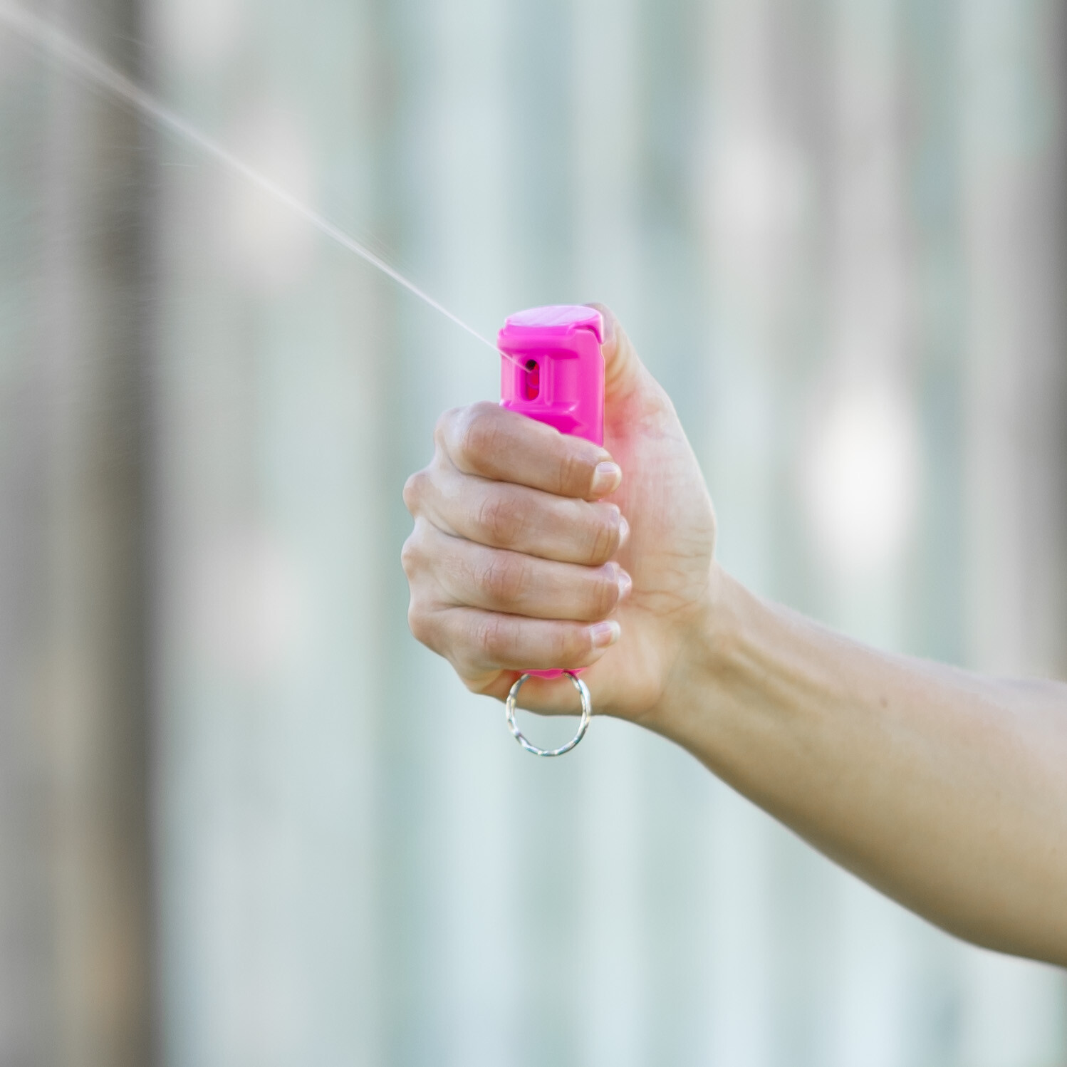 2 Police Magnum pepper spray .50oz hot pink flip top keychain defense protection