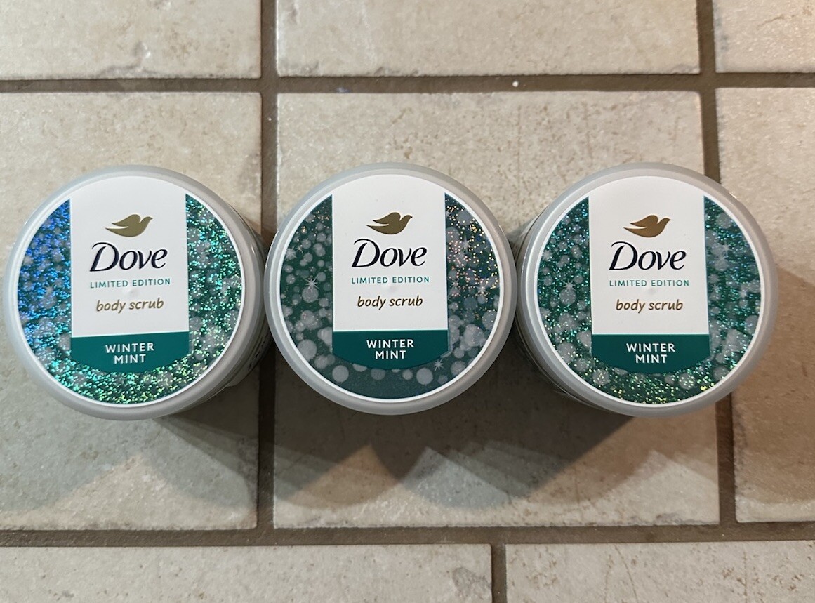 Dove Limited Edition WINTER MINT Body Scrub 3.5 oz Brand New Lot Of 3