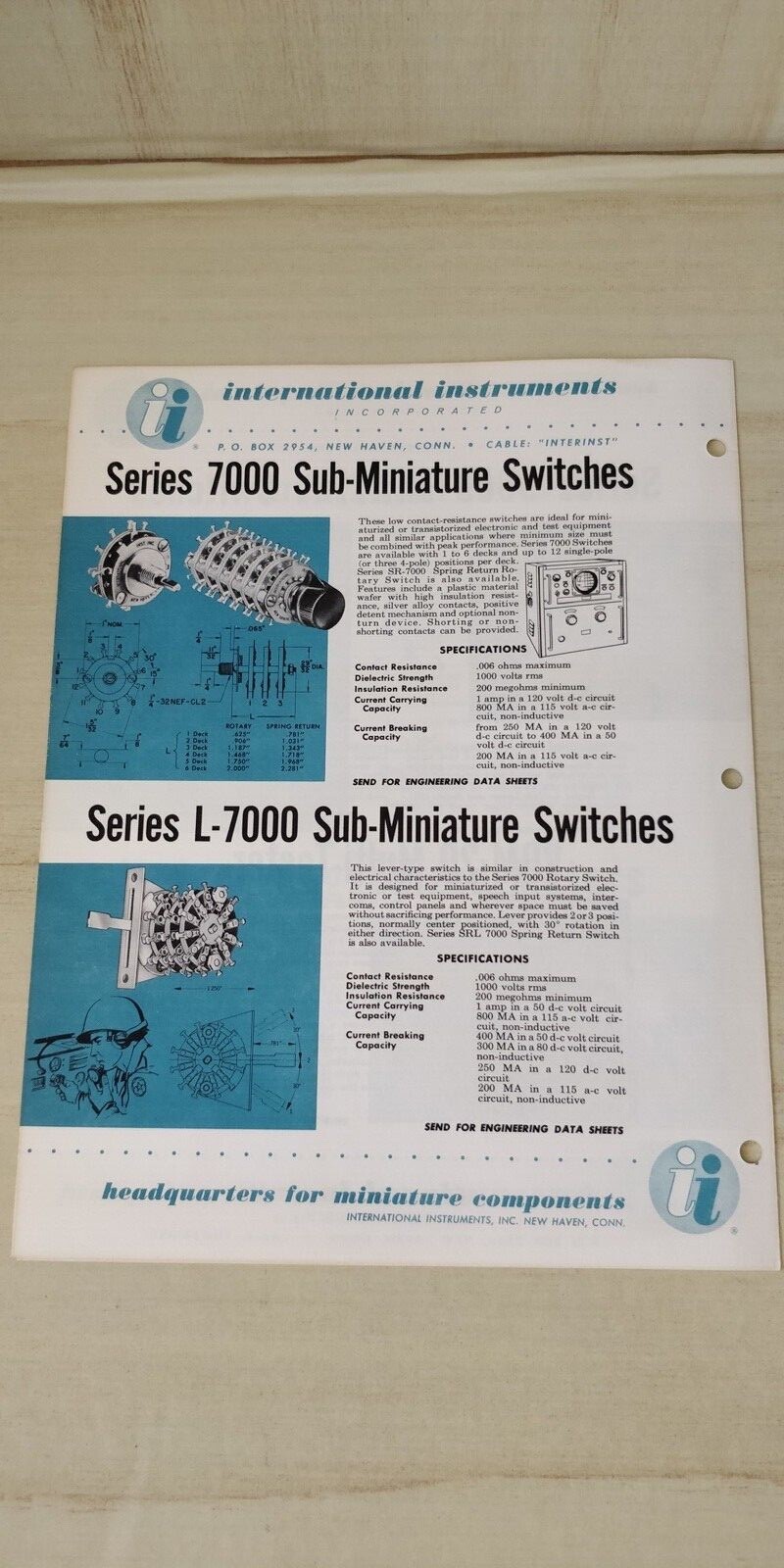 1950s International Instruments ~ Side Indicator Panel Meters ~ MINI Catalog